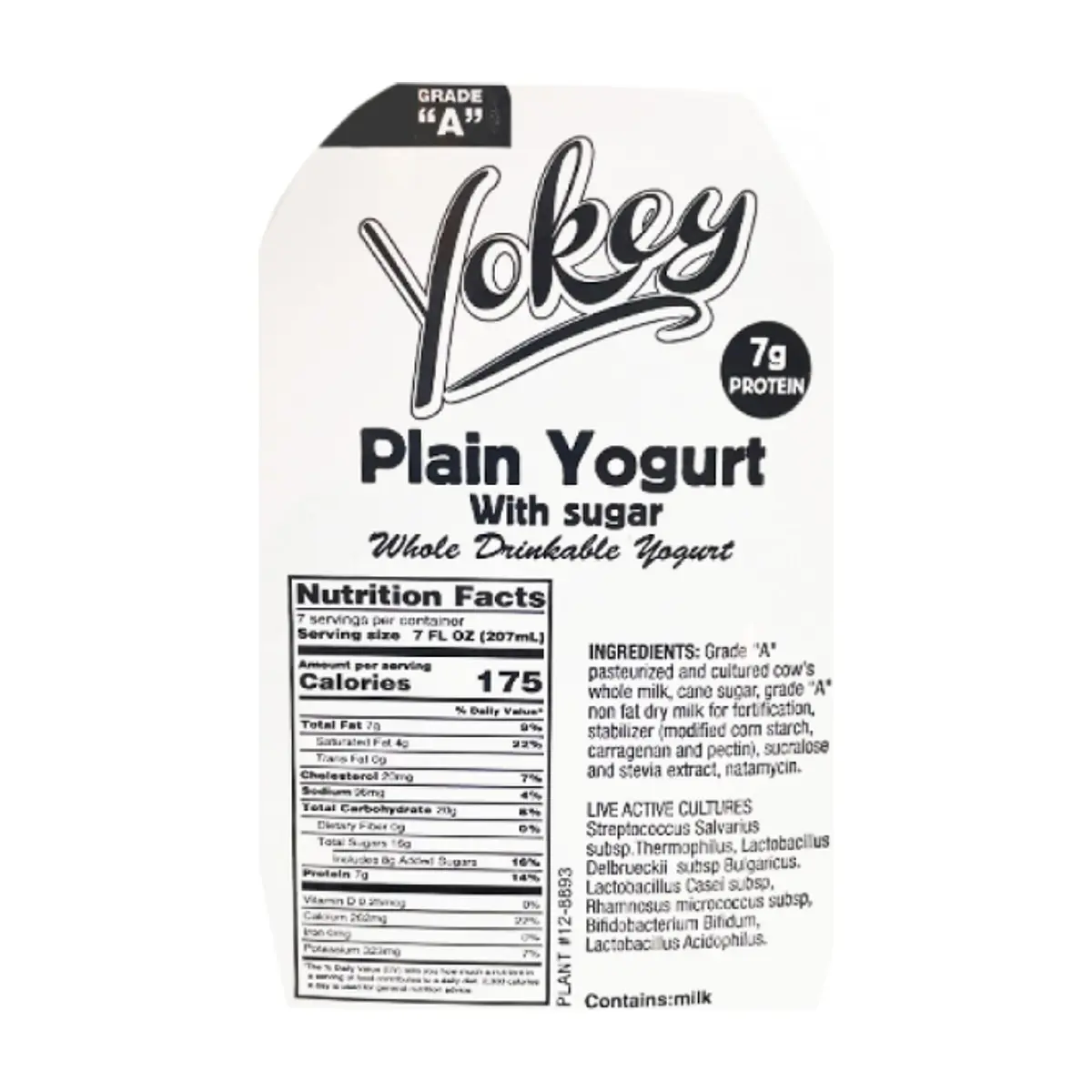 Yogurt natural con azúcar y probióticos Yokey (1.54 L) - Miniatura 4