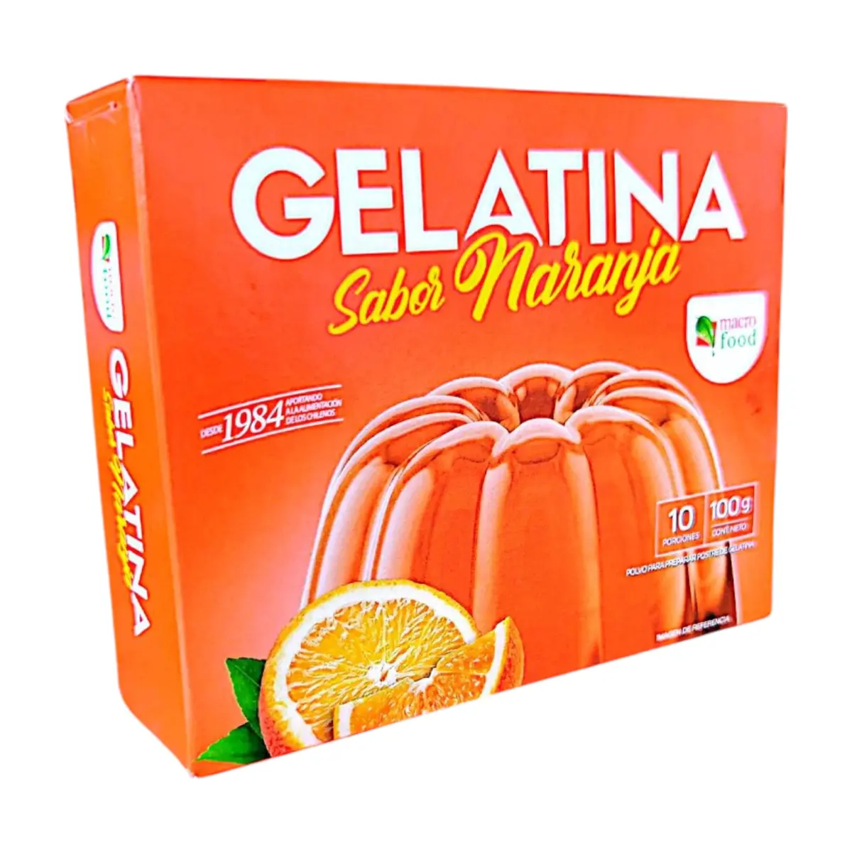 Gelatina sabor naranja Macro Food (100 g / 3.5 oz)