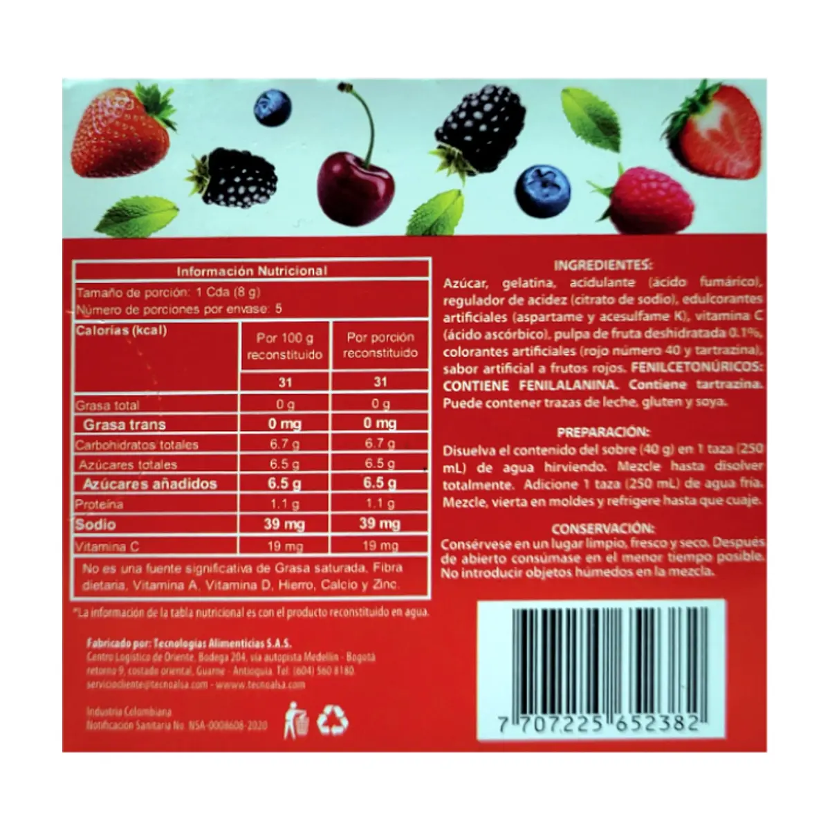 Boom Red Fruit Flavored Gelatin (40 g / 1.4 oz) - Thumbnail 2