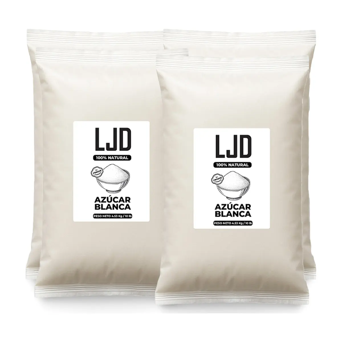 Azúcar blanca LJD (4 x 4.53 kg / 10 lb)