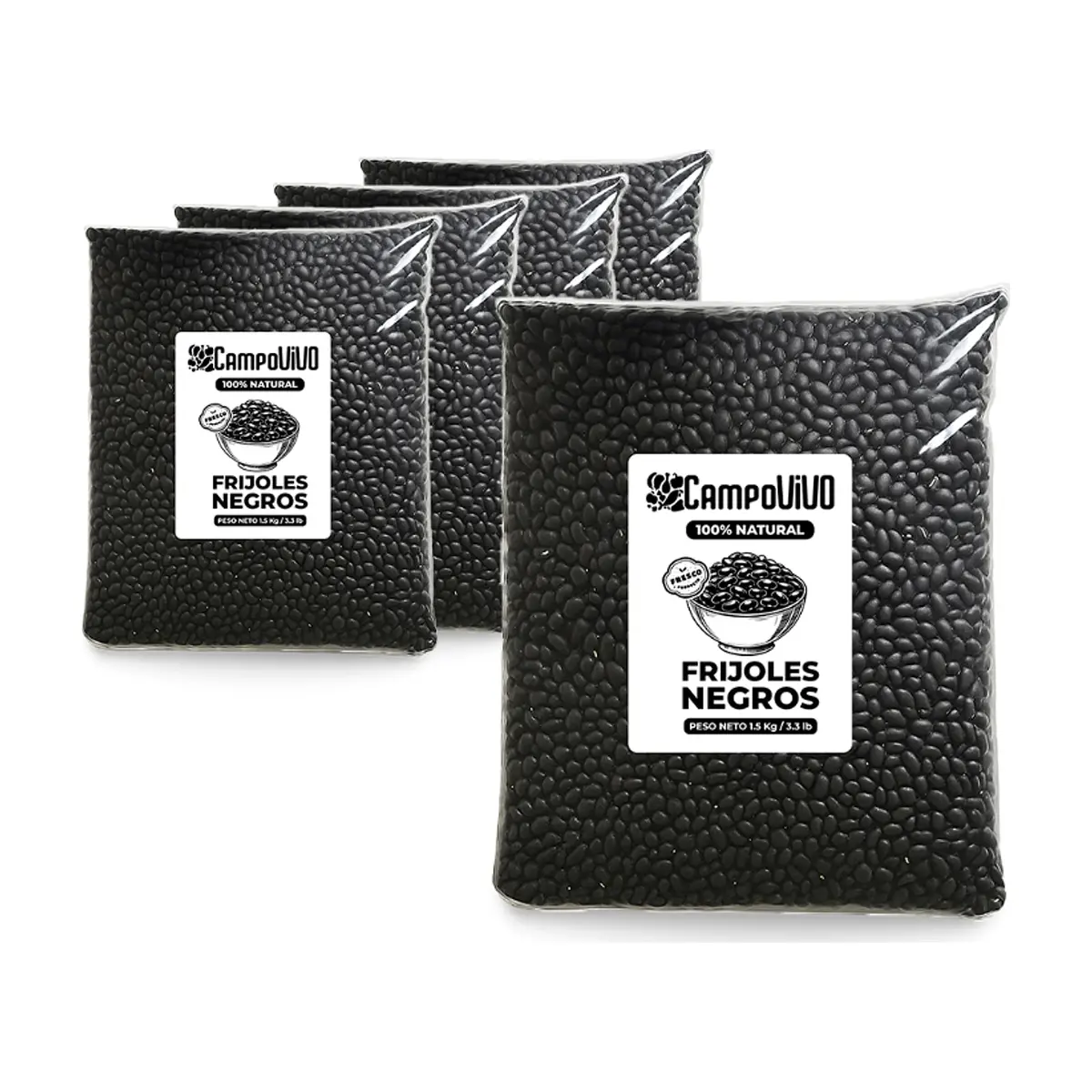 Frijoles negros Campo Vivo (5 x 1.5 kg / 3.3 lb)