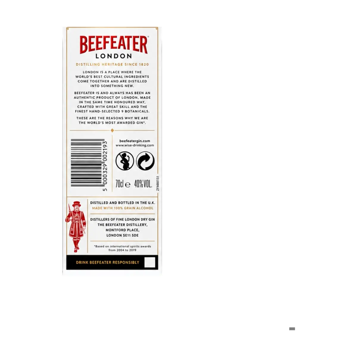 Ginebra 40 % vol Beefeater (700 ml) - Thumbnail 6