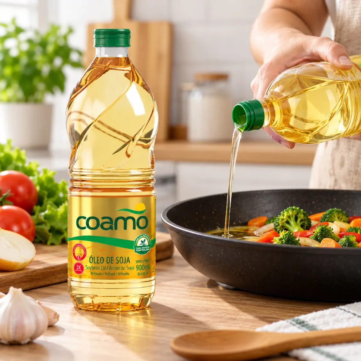 Aceite de soja refinado Coamo (8 x 900 ml) - Miniatura 2