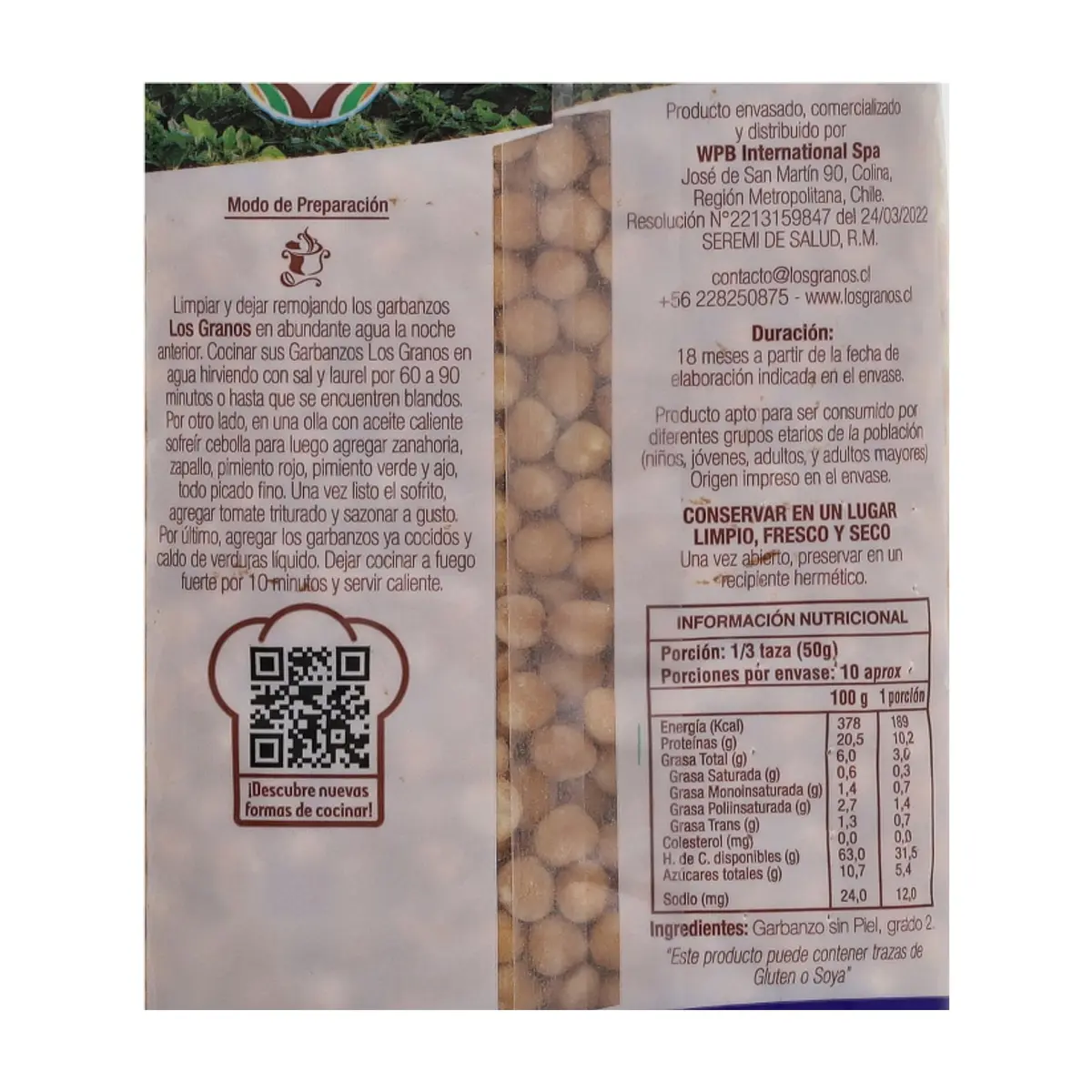 Garbanzos sin piel Los Granos (500 g / 1.10 lb) - Thumbnail 3