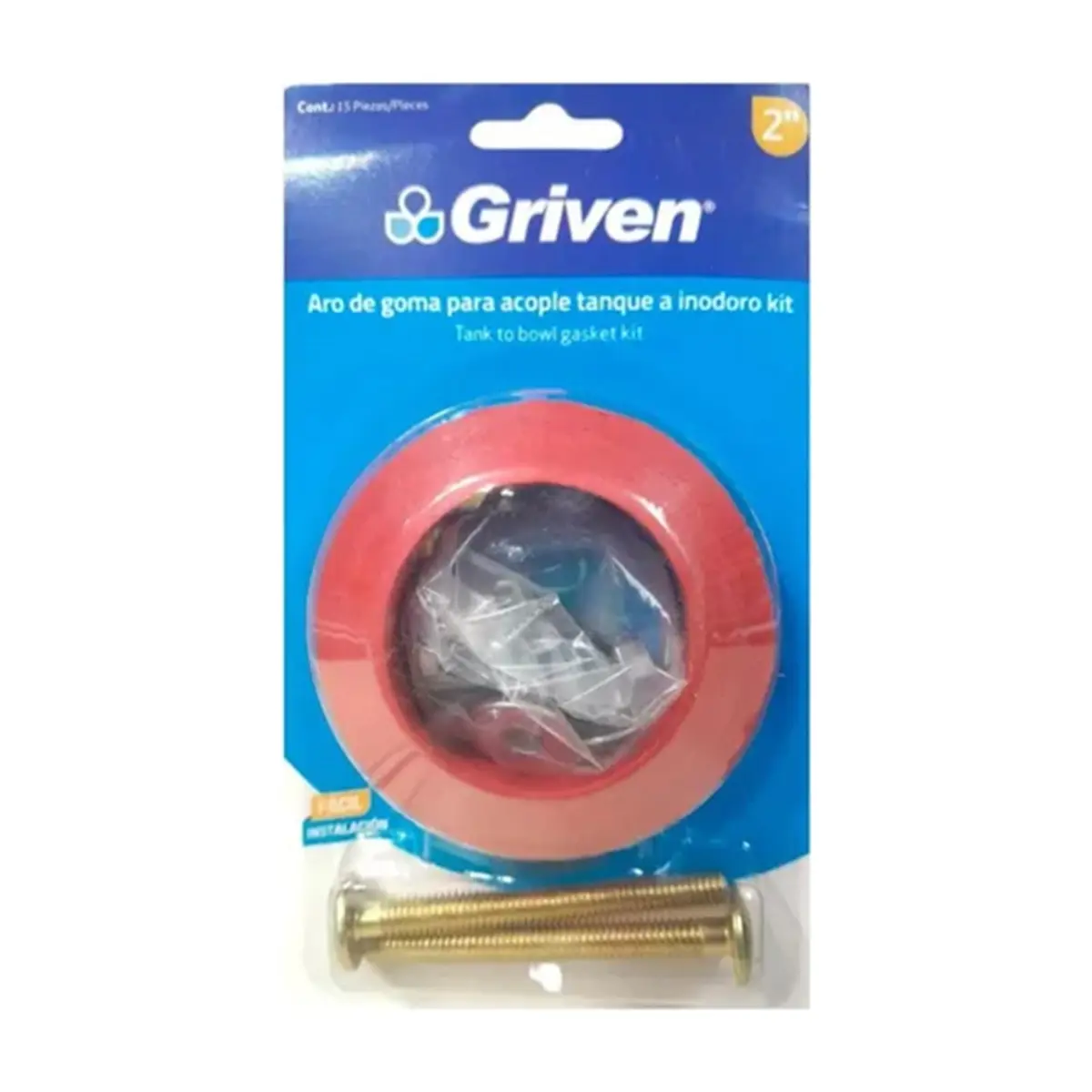 Kit completo para acople de inodoro con descarga de 2" Griven