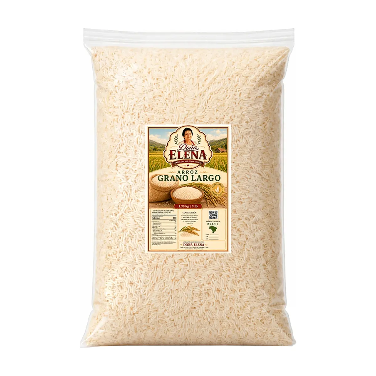 Arroz grano largo Doña Elena (1.36 kg / 3 lb)