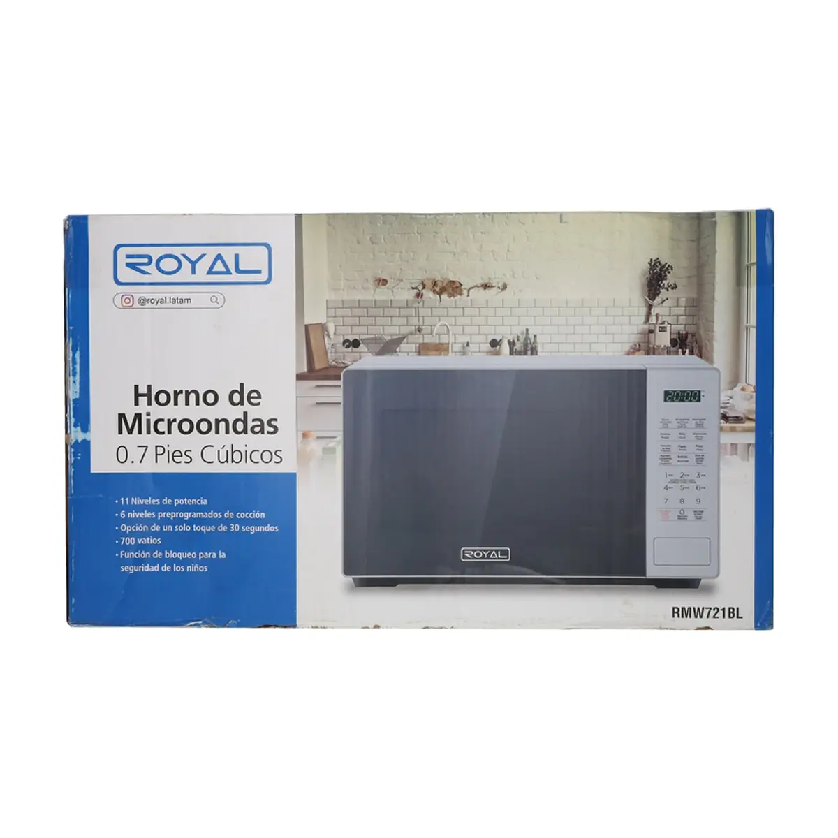 Microondas de 19.8 L color gris Royal RMW721BL - Thumbnail 4