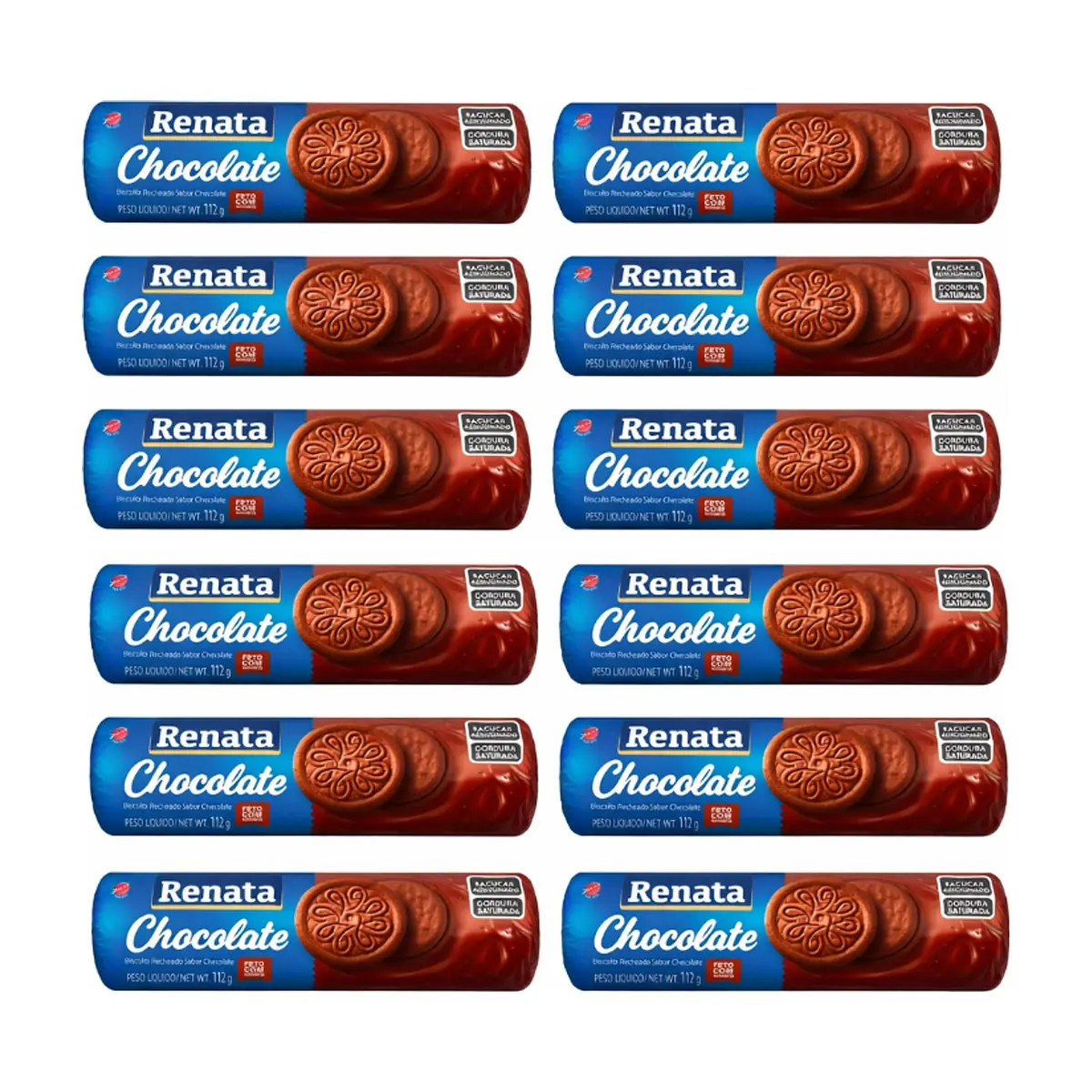 Galletas de chocolate con relleno sabor chocolate Renata (12 x 112 g / 3.9 oz) - Miniatura 1
