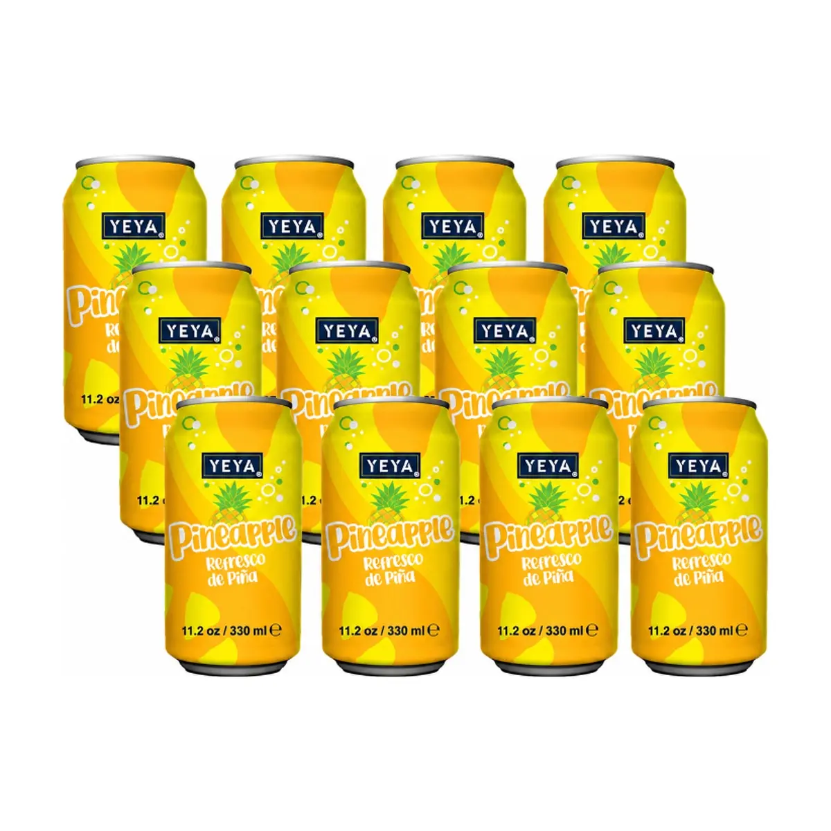 Refresco gaseado de piña YEYA (12 x 330 ml / 11.2 fl oz)