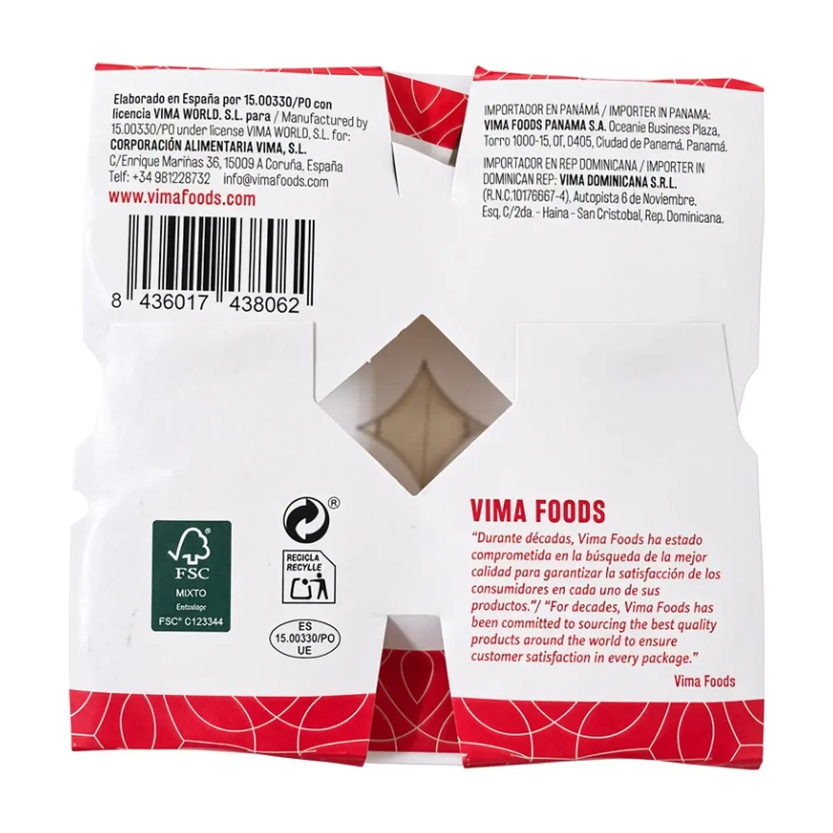 Yogurt pasteurizado sabor macedonia Vima Foods (4 x 100 g / 3.52 oz) - Miniatura 2