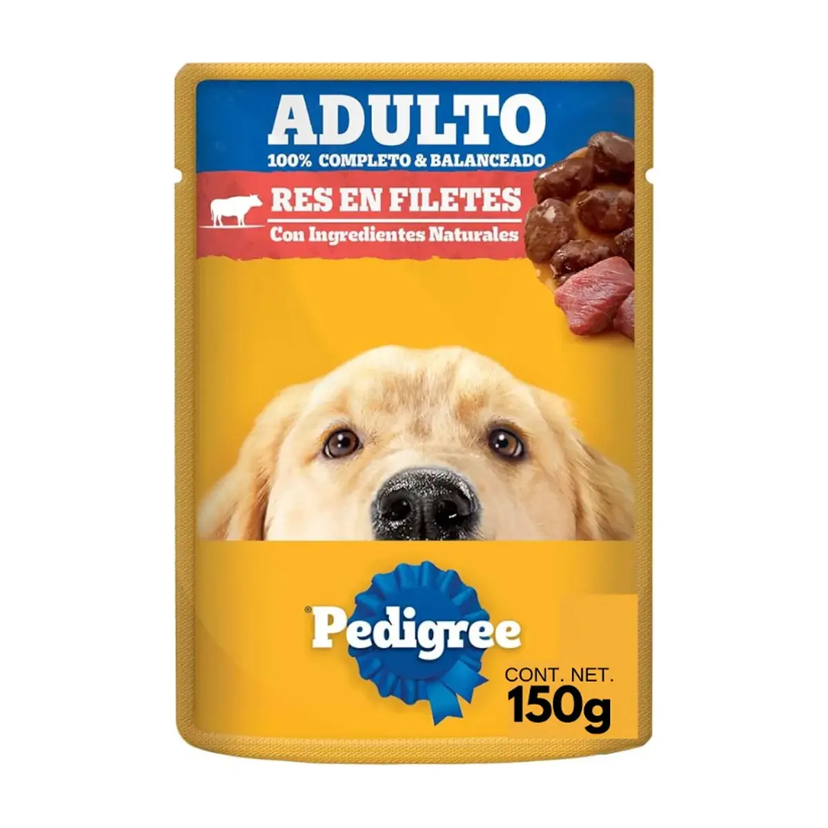 Alimento para perros adultos res en filetes Pedigree (150 g / 5.29 oz)