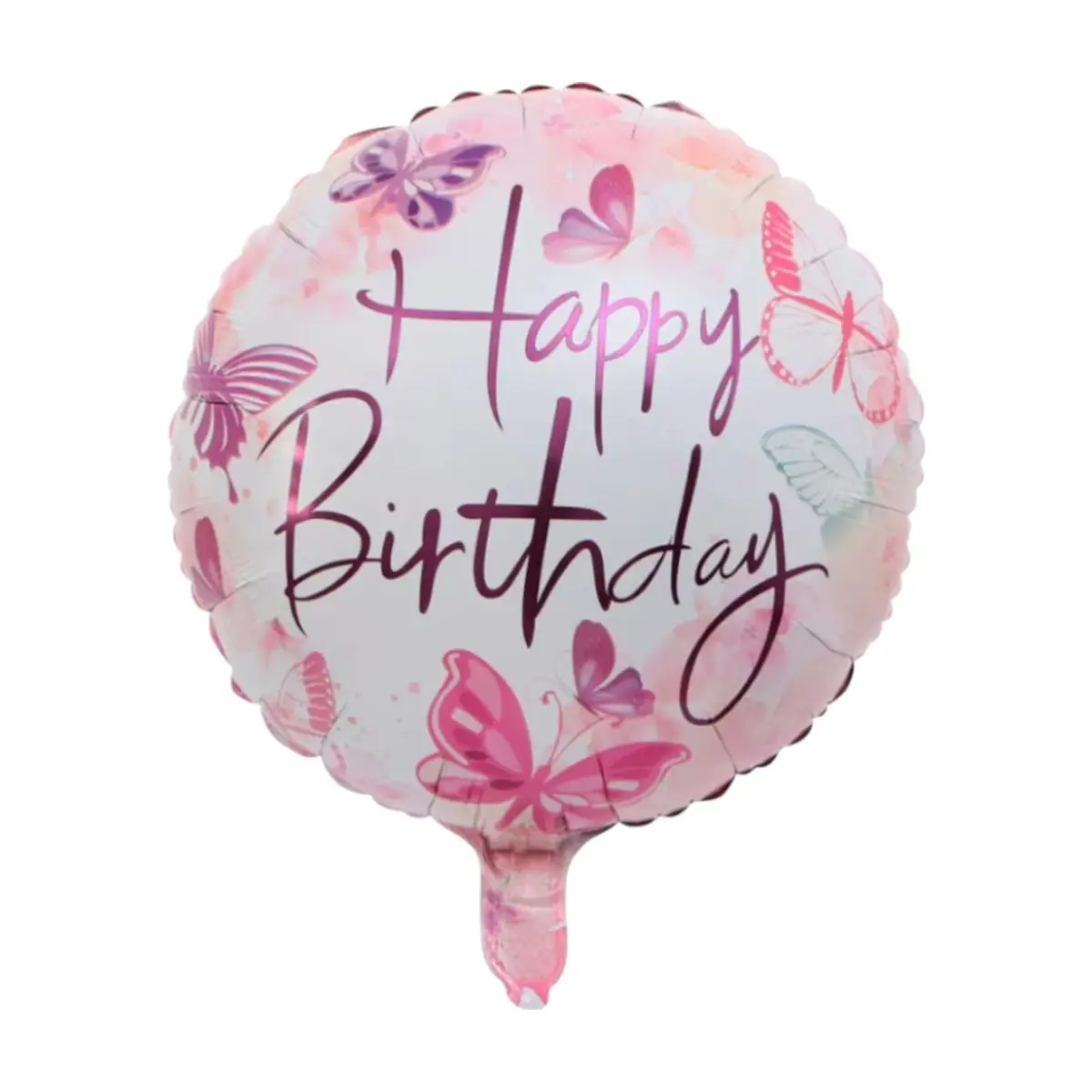 Globo con cartel de Happy birthday y diseño de mariposas Ballon (18 pulgadas)
