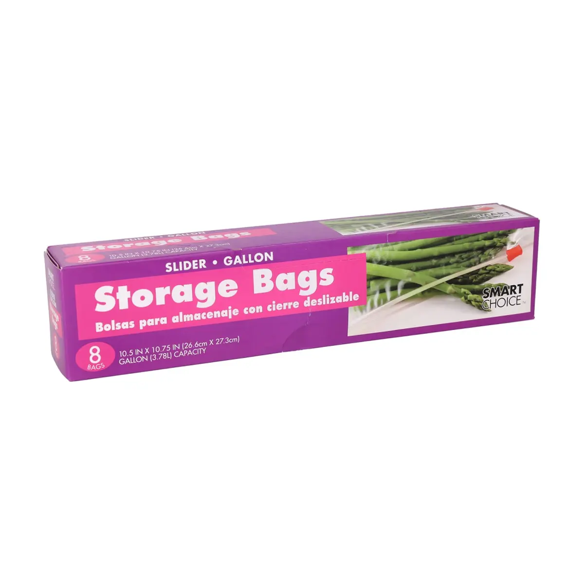 Bolsa plástica para almacenaje con cierre deslizable Smart Choice (8 U)