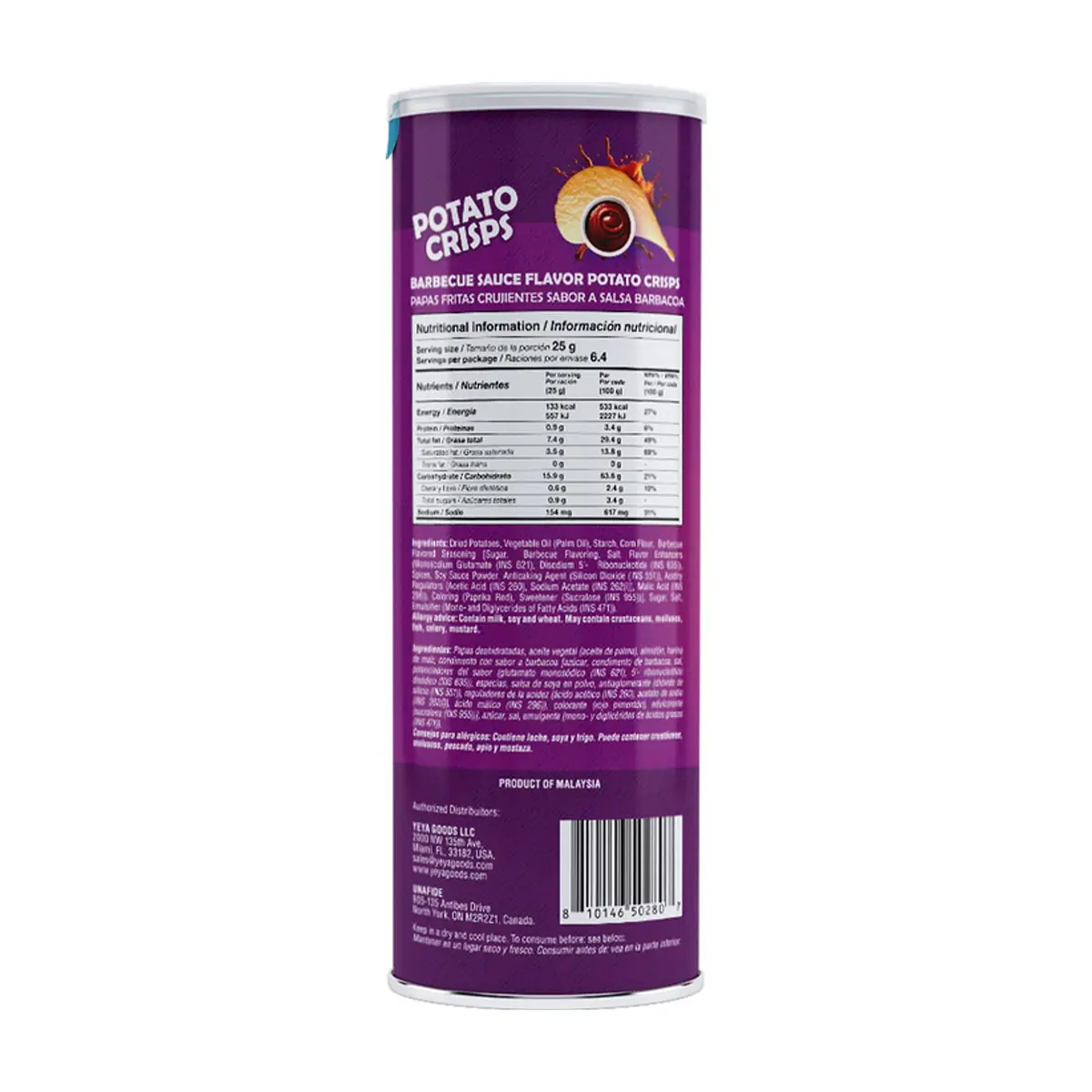Papas fritas crujientes sabor barbacoa YEYA (3 X 160 g / 5.64 oz) - Thumbnail 3