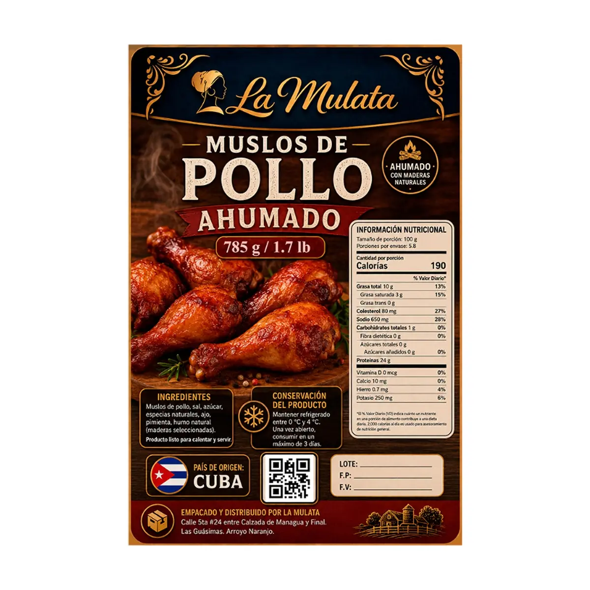 Muslos de pollo ahumados La Mulata (785 g / 1.7 lb) - Thumbnail 2