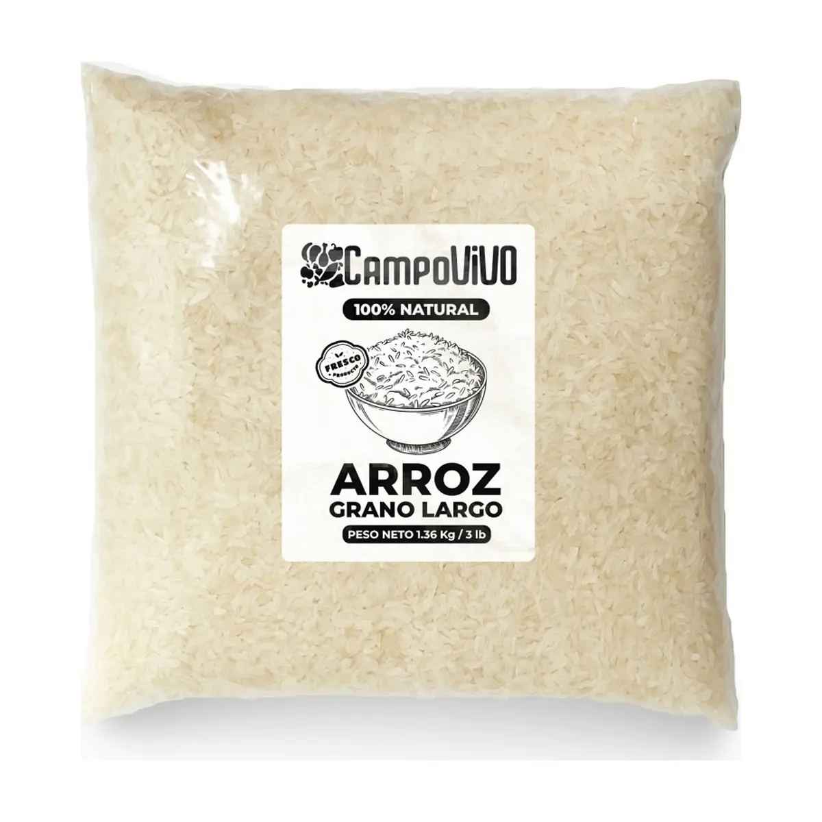 Arroz de grano largo Campo Vivo (1.36 kg / 3 lb)