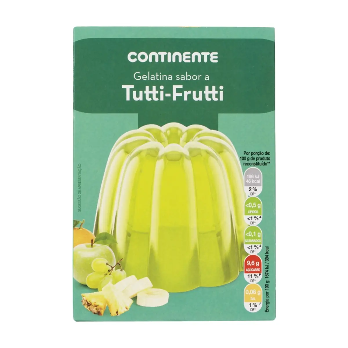Gelatina en polvo tutti frutti Continente (2 x 67 g / 2.36 oz)