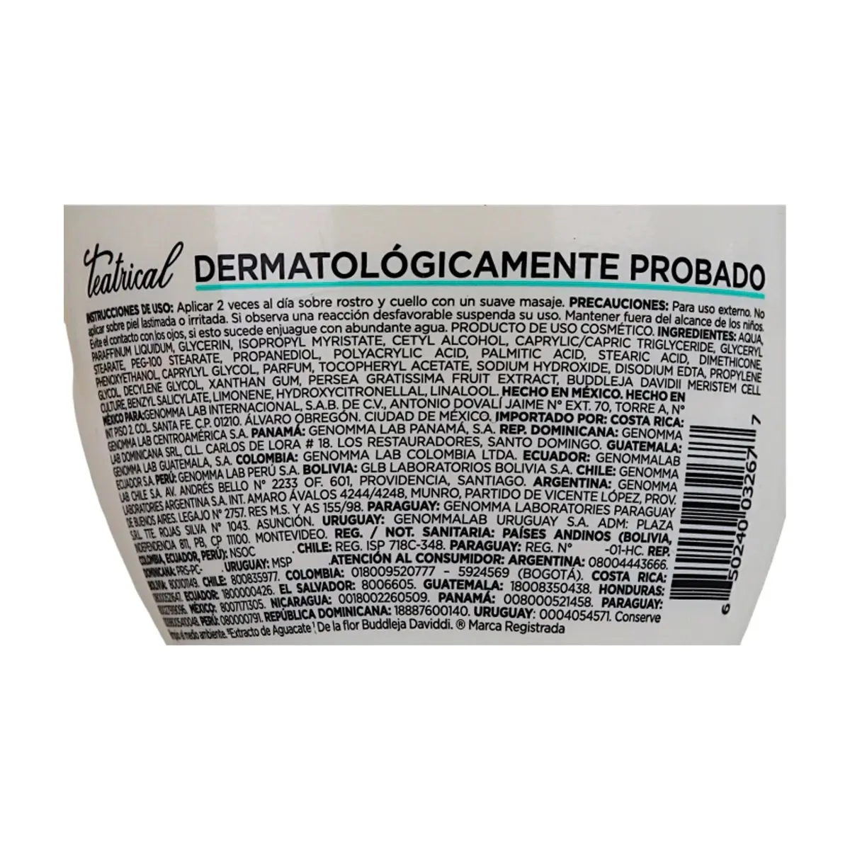 Crema facial humectante con células madre y aguacate Teatrical (100 g / 3.4 oz) - Miniatura 5