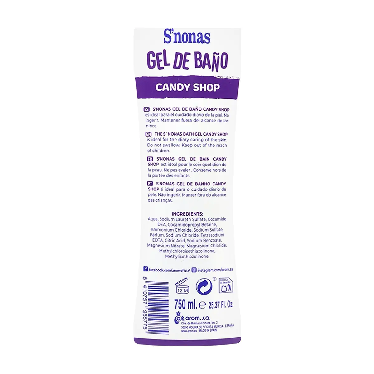 Gel de baño Candy Shop S'nonas (750 ml) - Thumbnail 3