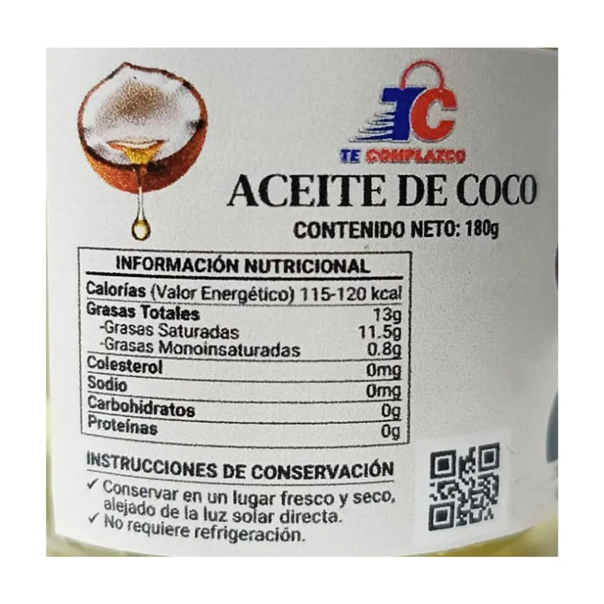 Aceite de coco Te Complazco (180 g / 6.3 oz) - Miniatura 2