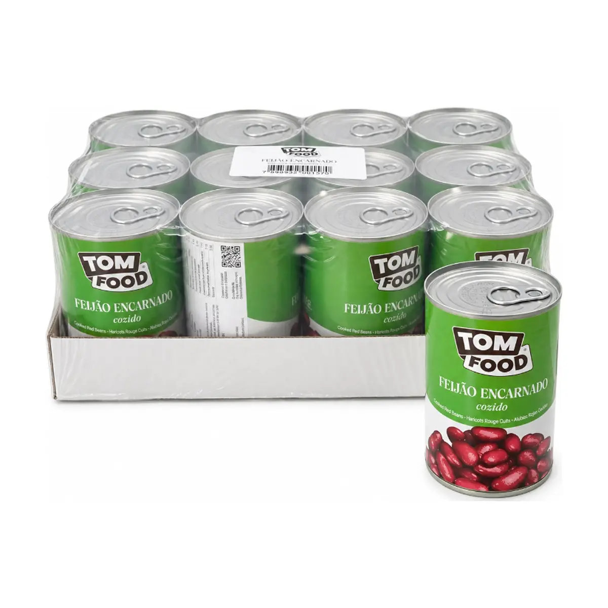 Frijoles colorados cocidos Tom Food (12 x 425 g / 15 oz)