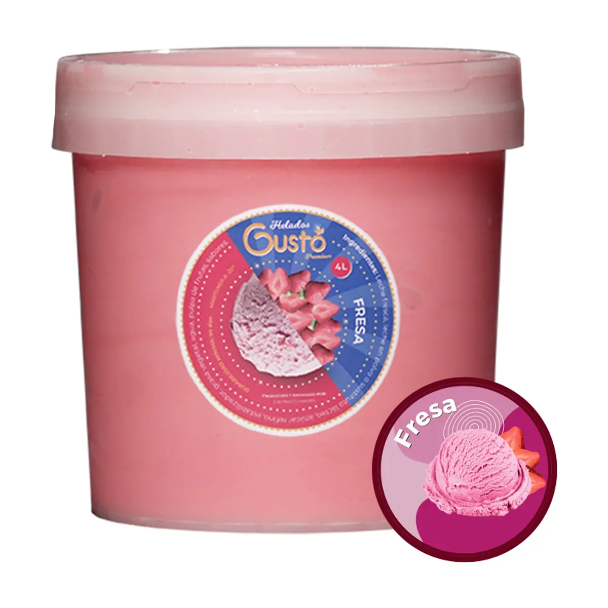 Helado Premium de fresa Gustó (4 L) - Thumbnail 2