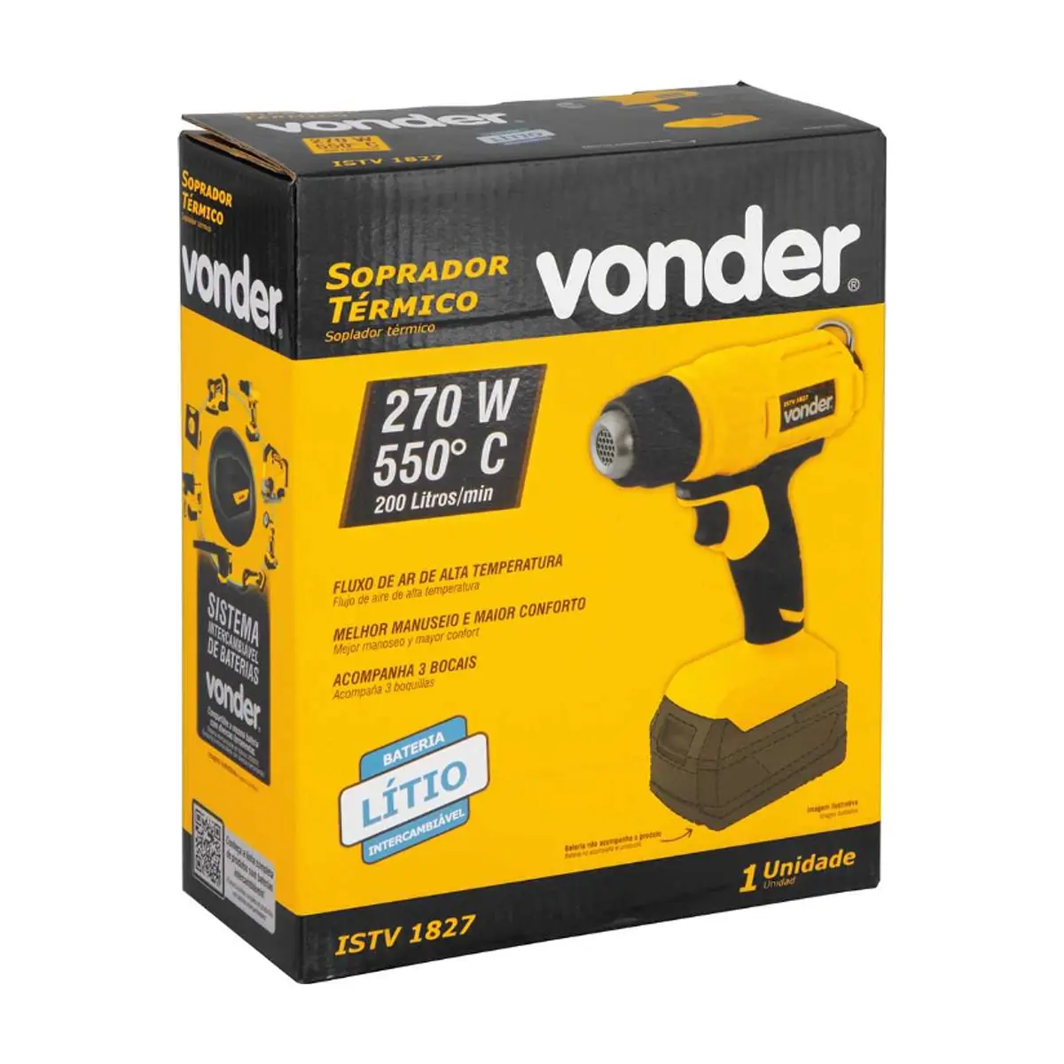 Soplador térmico de 18 V Vonder ISTV1827 - Thumbnail 3