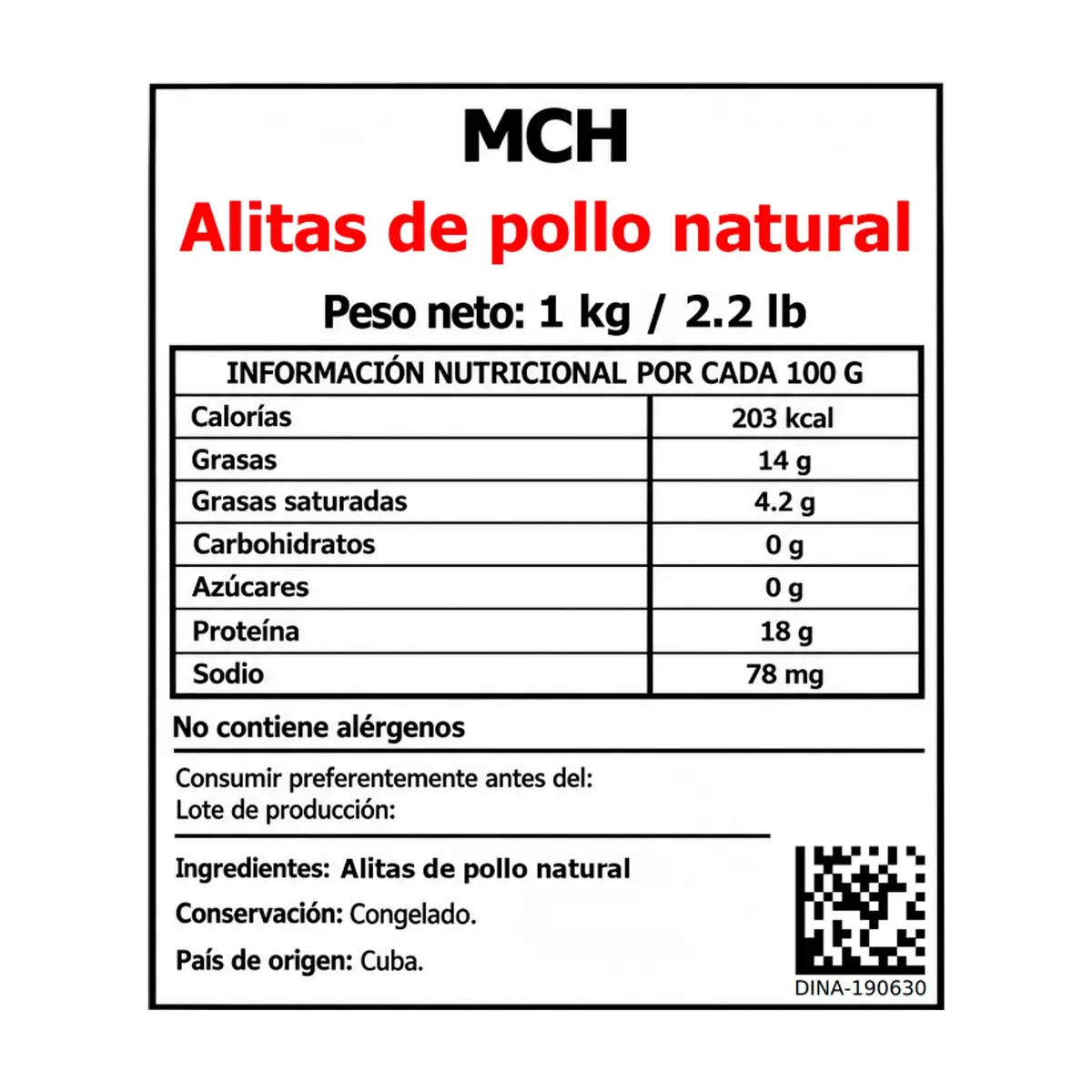 Alitas de pollo natural MCH (1 kg / 2.2 lb) - Thumbnail 2