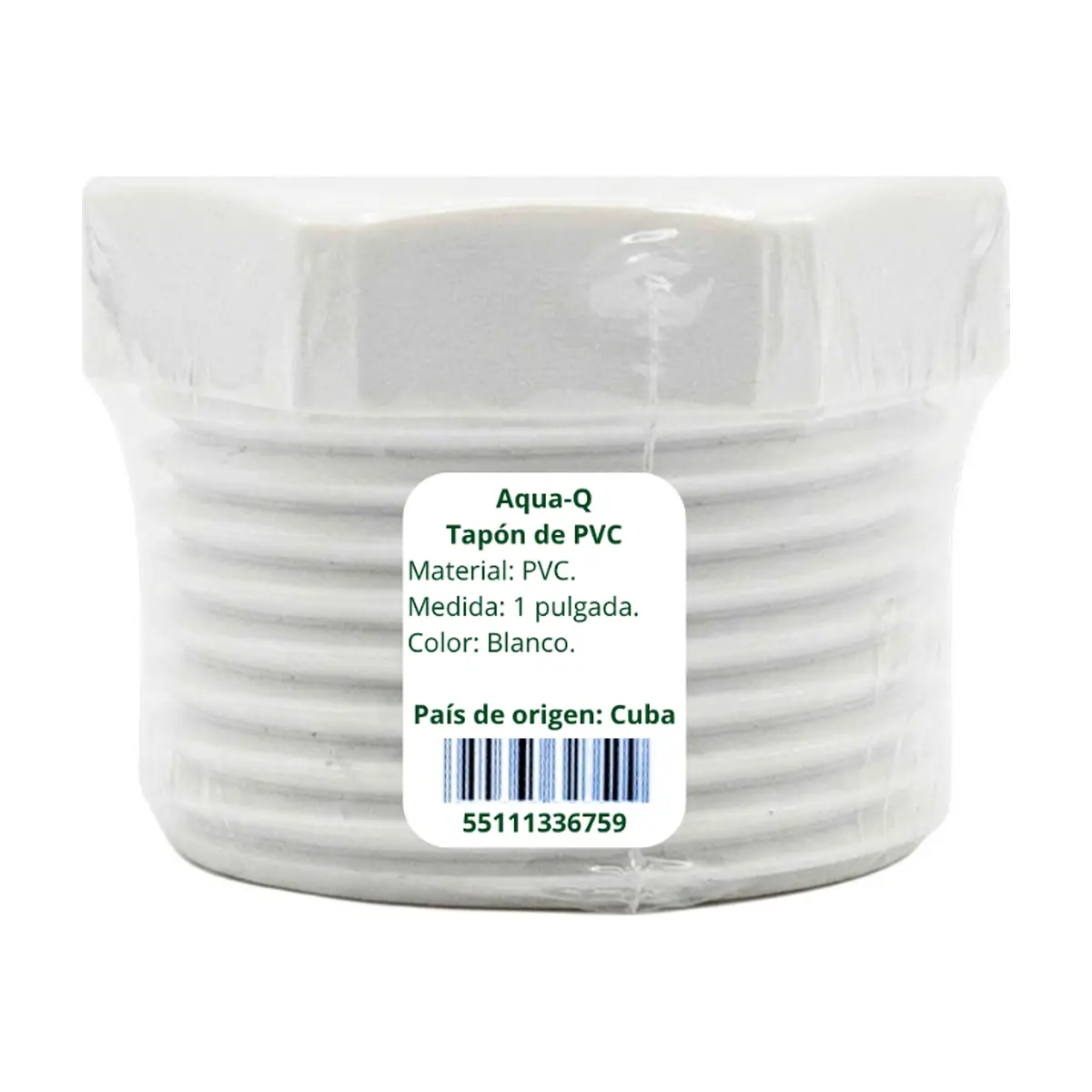 Tapón de PVC blanco - 1 pulgada - Aqua-Q - Thumbnail 3