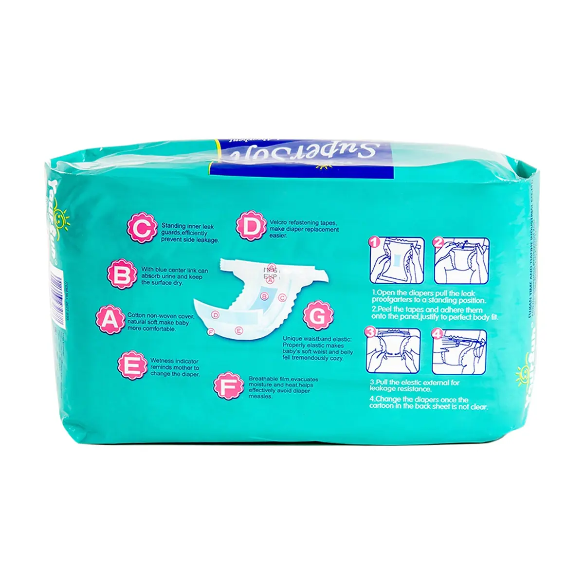 Pañales desechables para bebé de 3 - 6 kg talla S YourSun (30 U) - Thumbnail 4