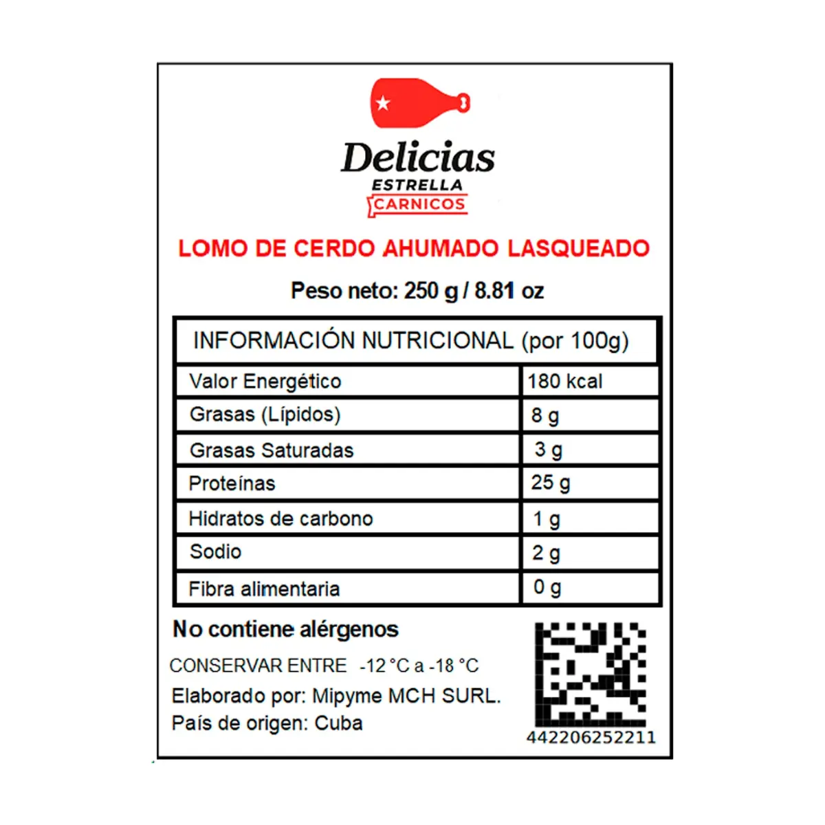 Lomo de cerdo ahumado lasqueado Delicias Estrella (250 g / 8.81 oz) - Thumbnail 4