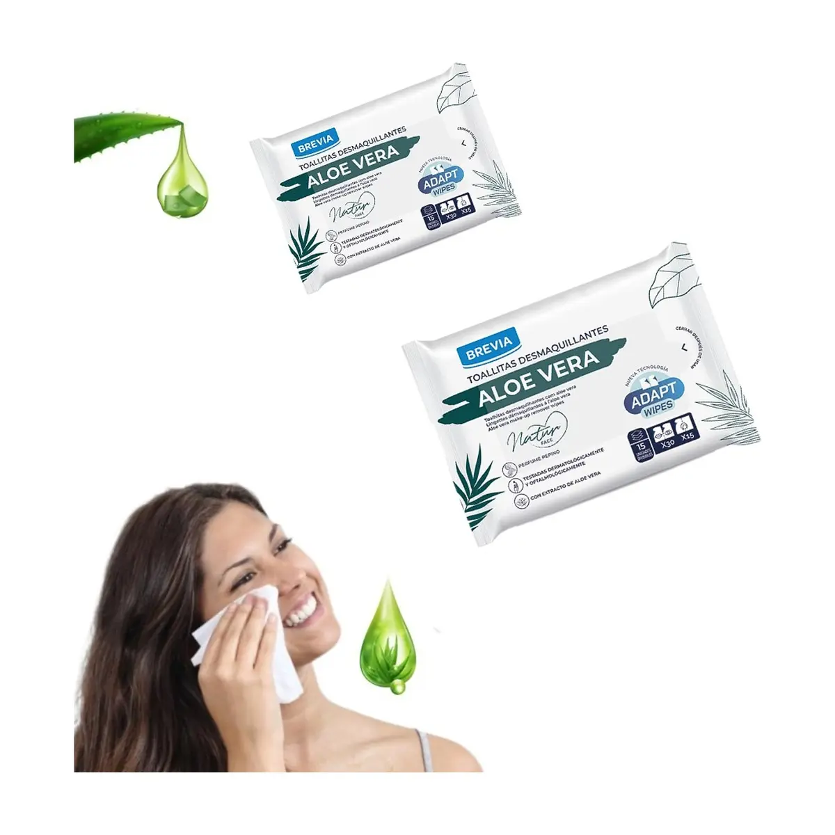 Toallitas húmedas desmaquillantes aloe vera Brevia (15 U) - Thumbnail 3
