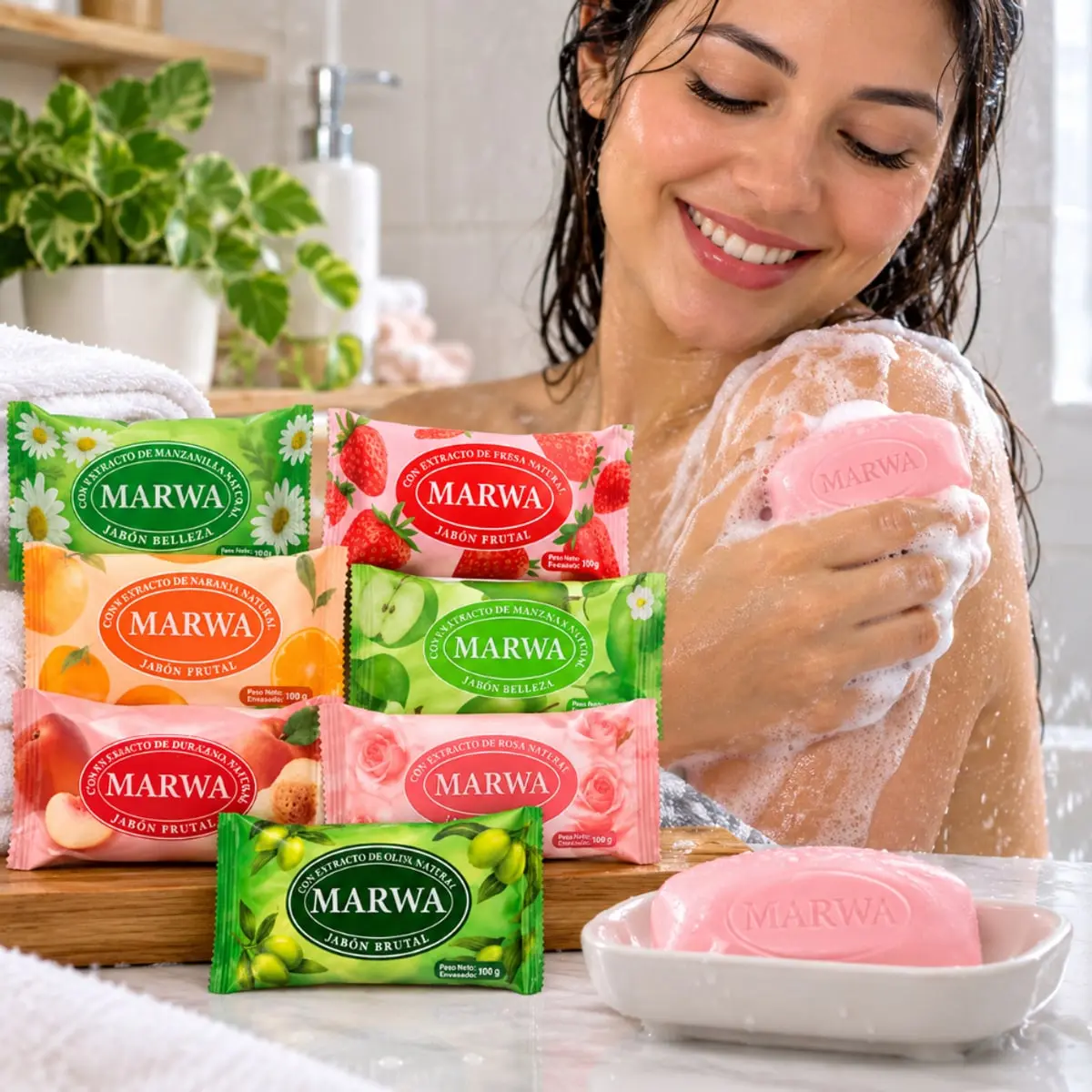 Jabón frutal con extracto de limón natural Marwa (100 g / 3.52 oz) - Thumbnail 4