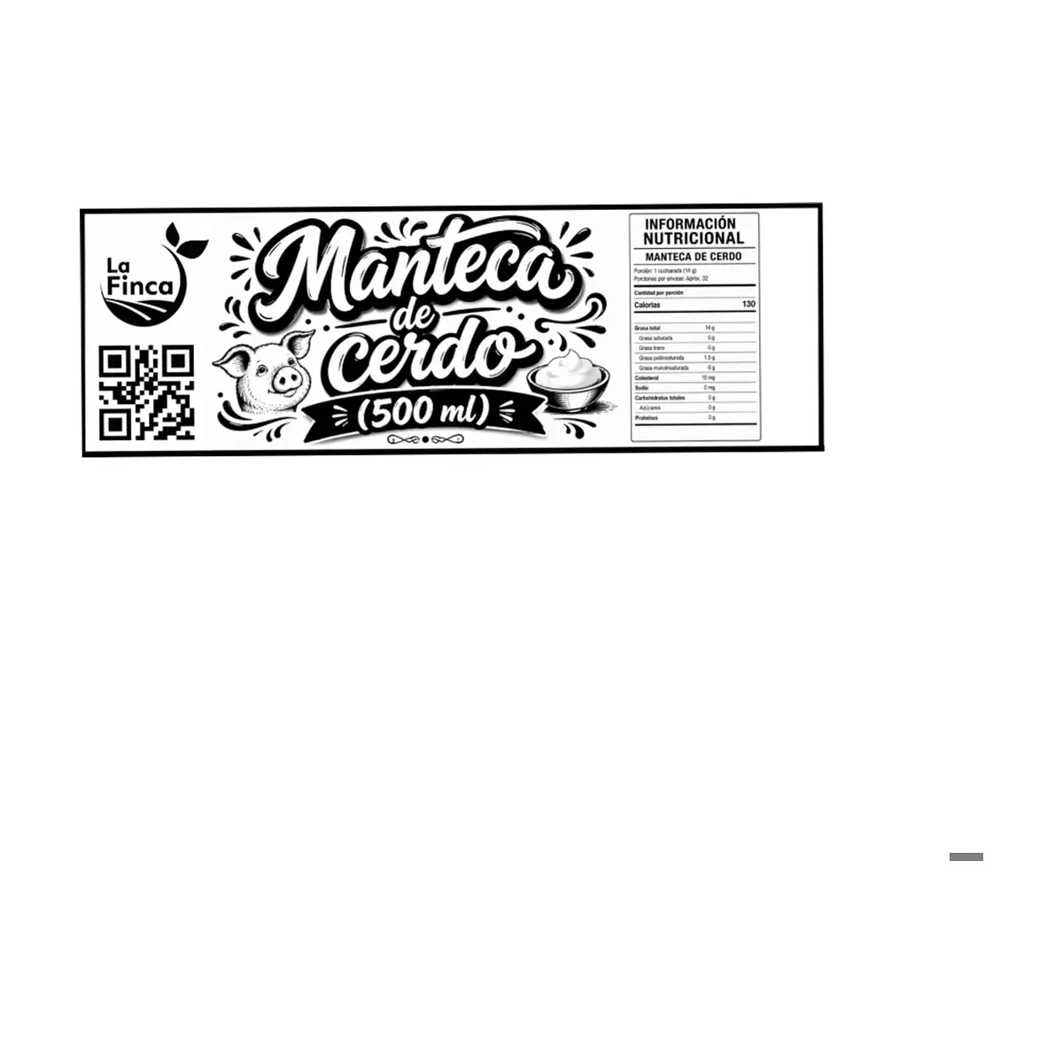 Manteca de cerdo La Finca (500 ml) - Miniatura 2
