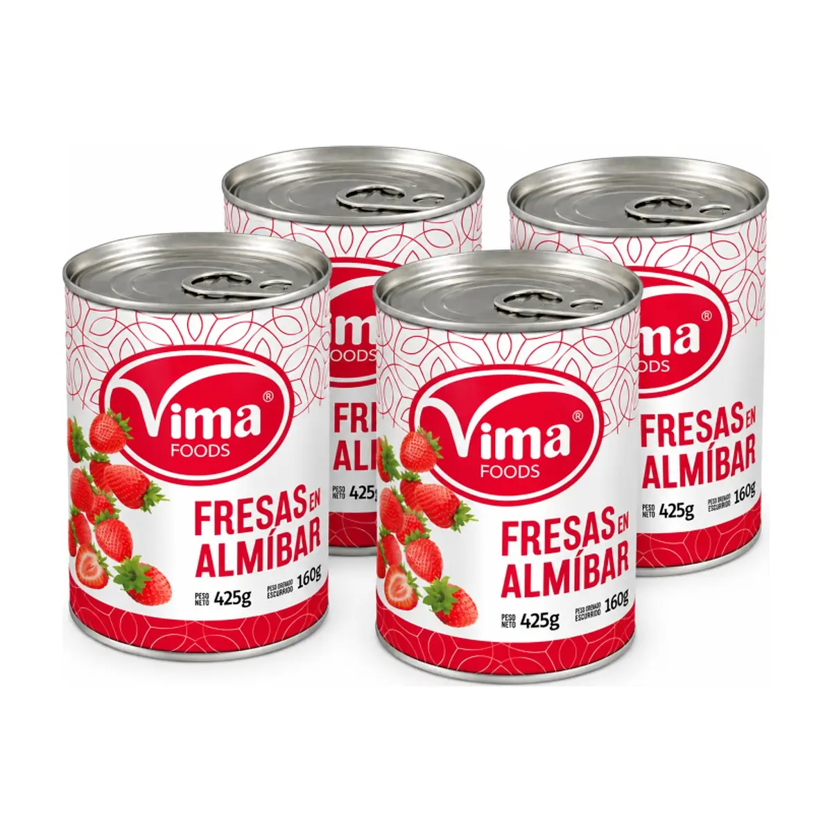 Fresas en almíbar Vima Foods (4 x 425 g / 14.99 oz) - Imagen 1