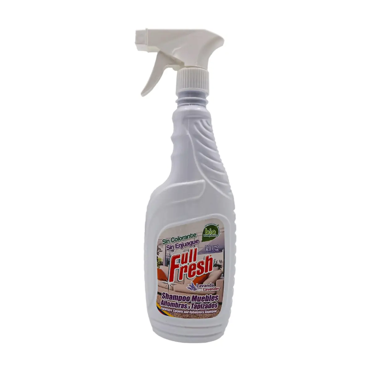 Champú para muebles, alfombras y tapizados con aroma a lavanda Full Fresh (500 ml / 16.9 fl oz)