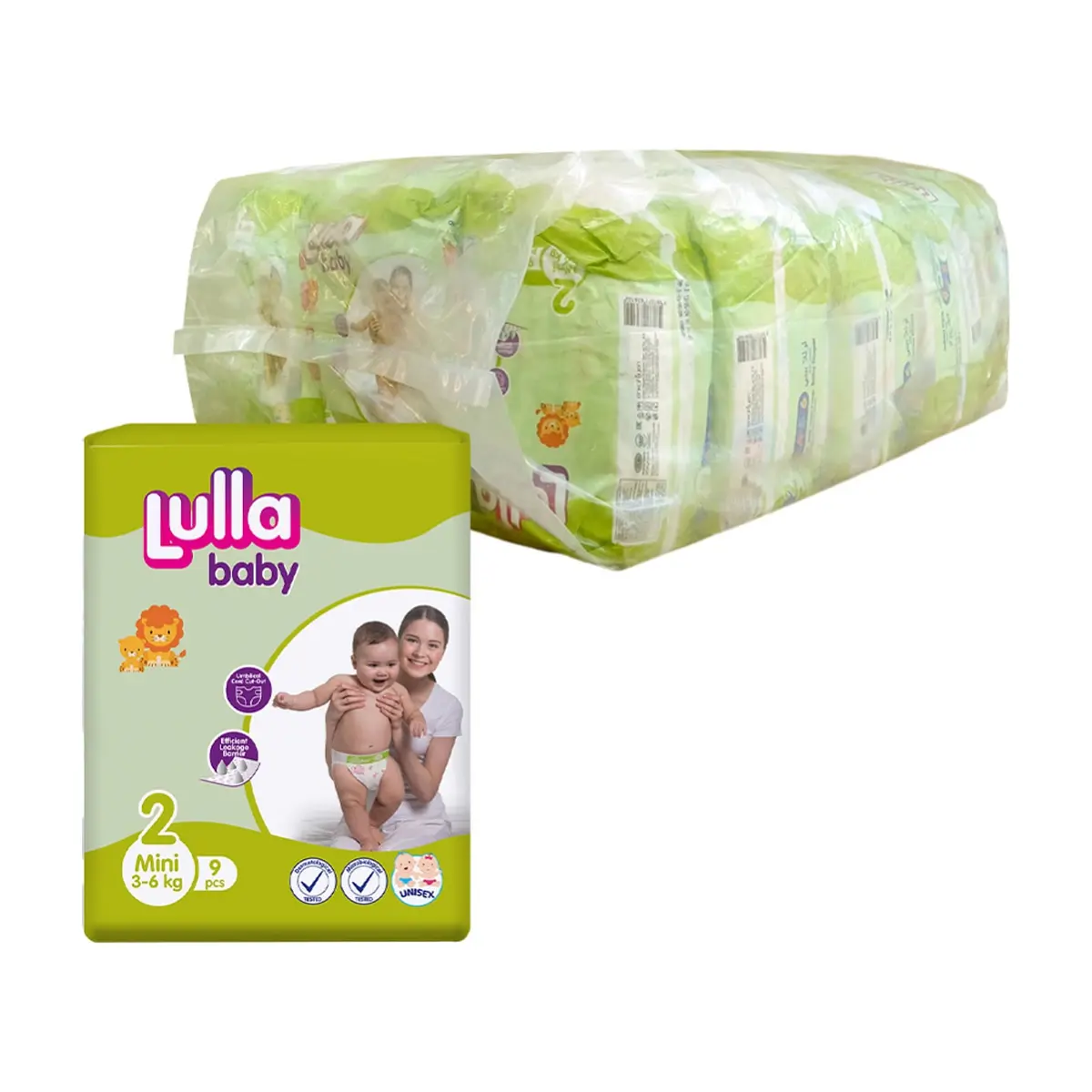 Pañales desechables - culeros - para bebé etapa 2 Mini Lulla Baby (20 x 9 U)