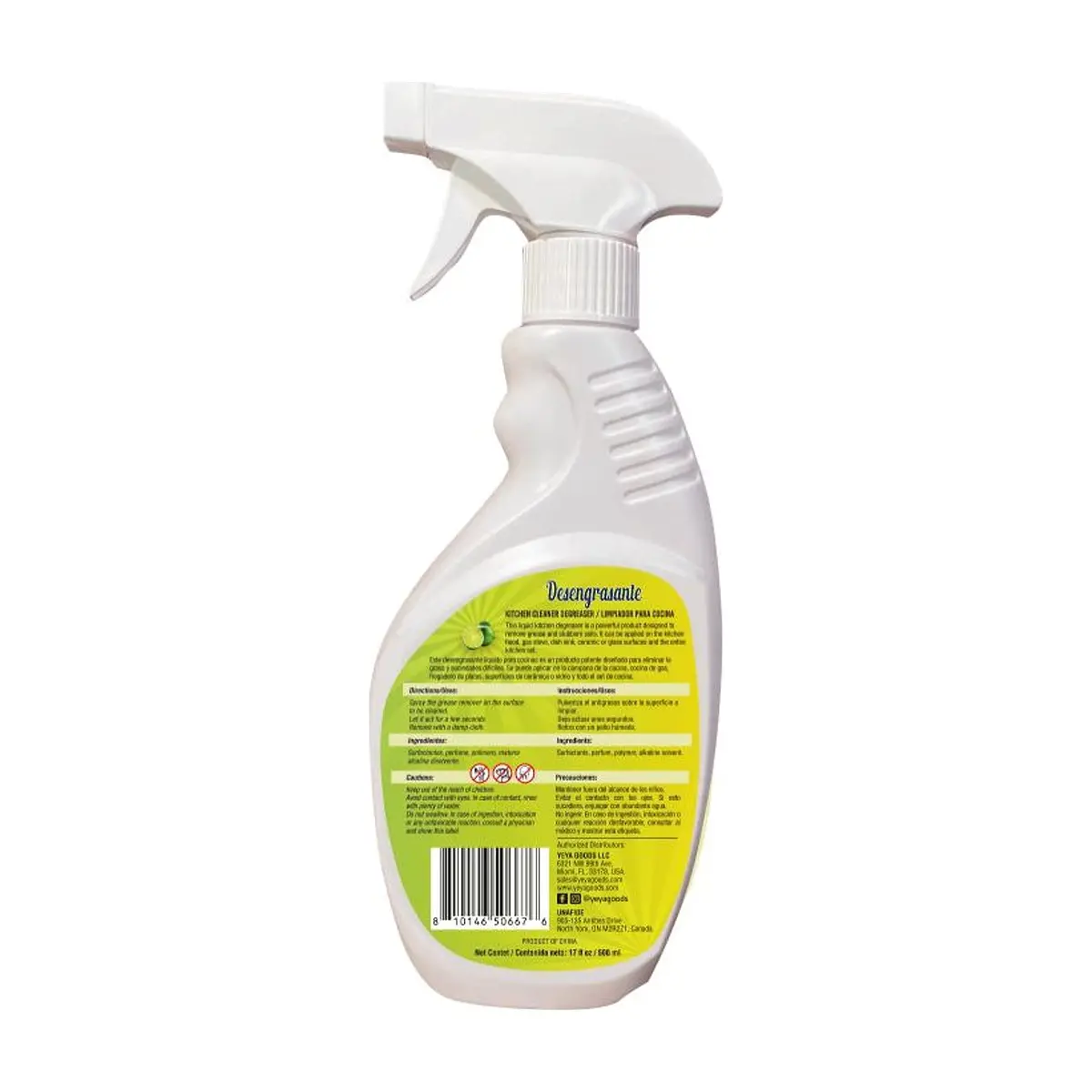 Limpiador desengrasante para cocina YEYA (500 ml / 17 oz) - Thumbnail 2