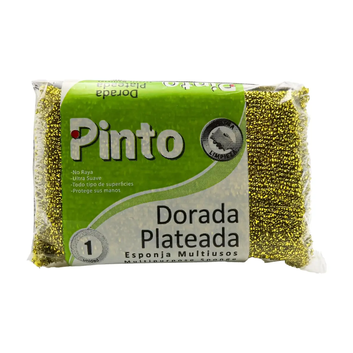 Esponja multiusos dorada-plateada Pinto