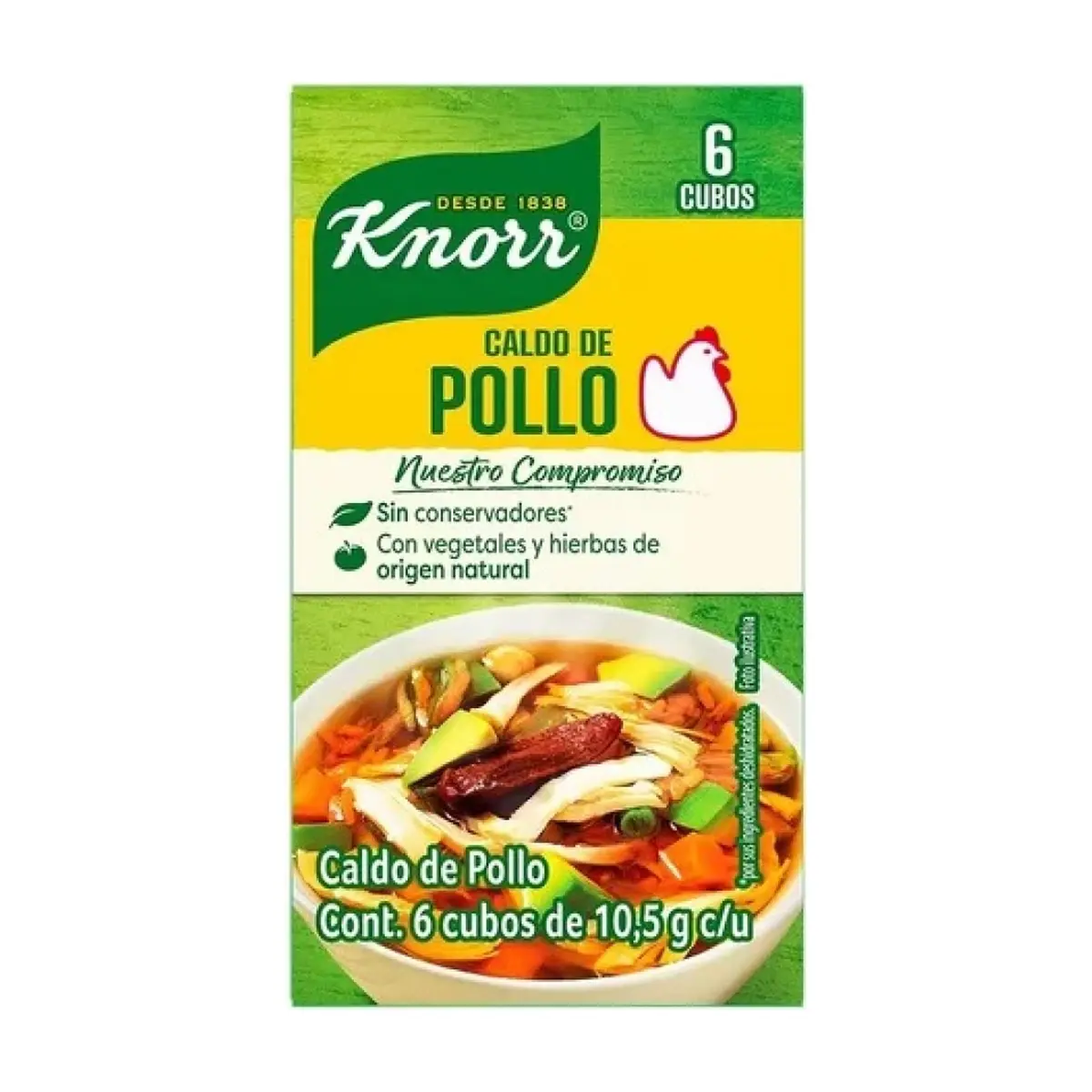 Cubos de caldo de pollo con vegetales y hierbas Knorr (6 x 10.5 g) - Miniatura 2