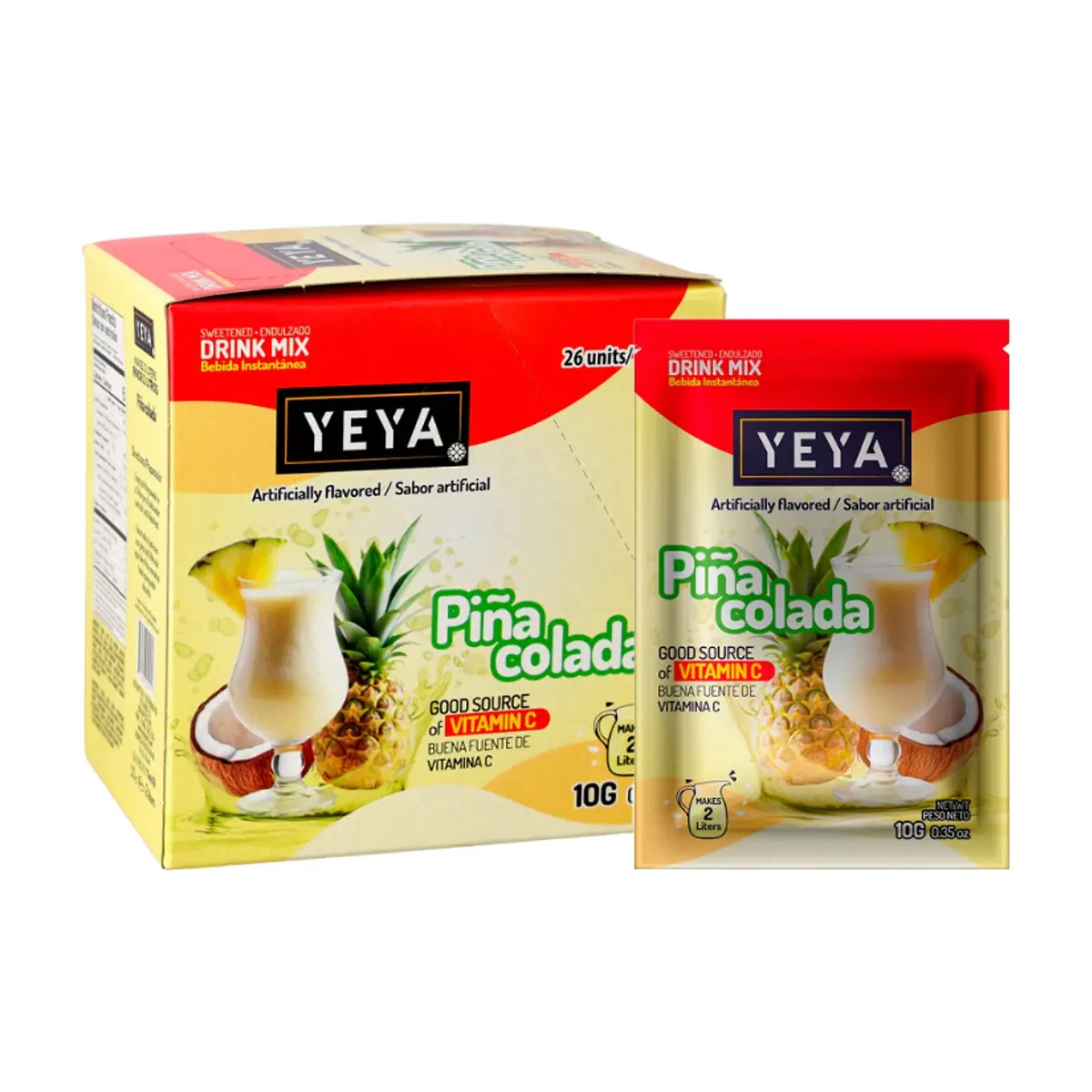 Refresco instantáneo sabor piña colada YEYA (26 x 10 g / 0.35 oz)