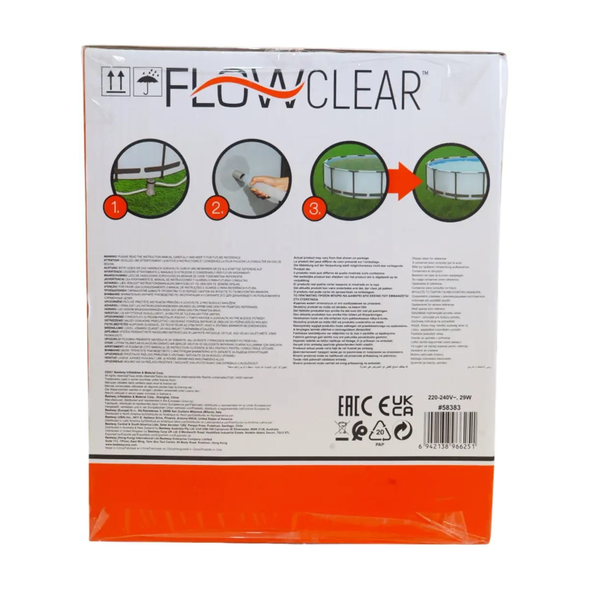Bomba de filtrado de 1249 L para piscinas Flowclear Bestway - Thumbnail 3