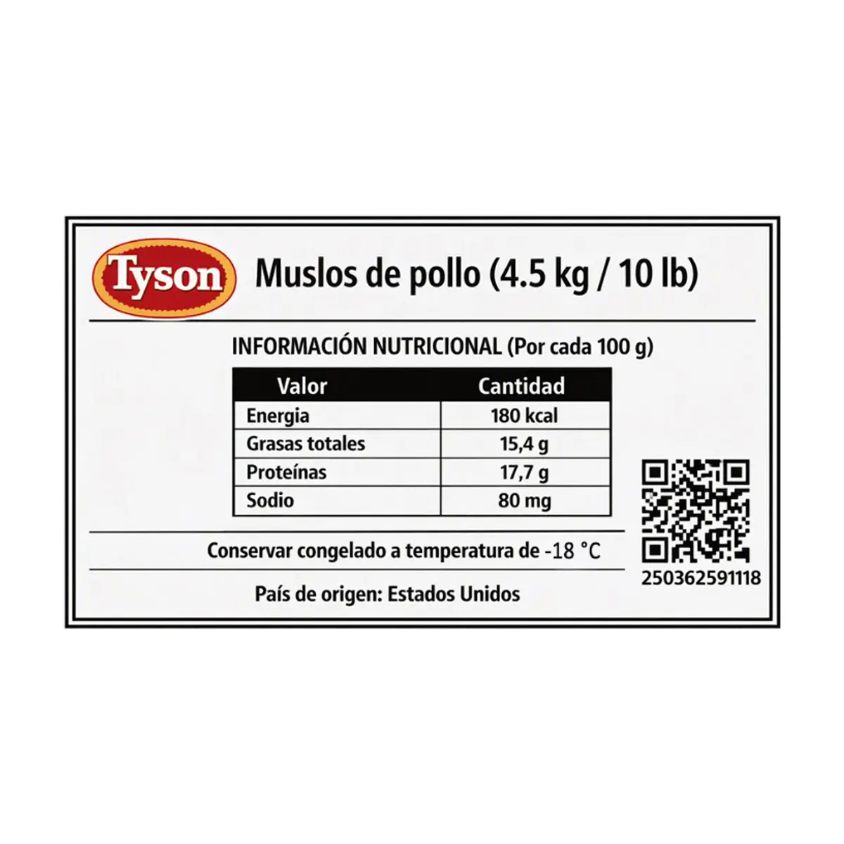 Muslos de pollo congelados Tyson (4.5 kg / 10 lb) - Miniatura 3