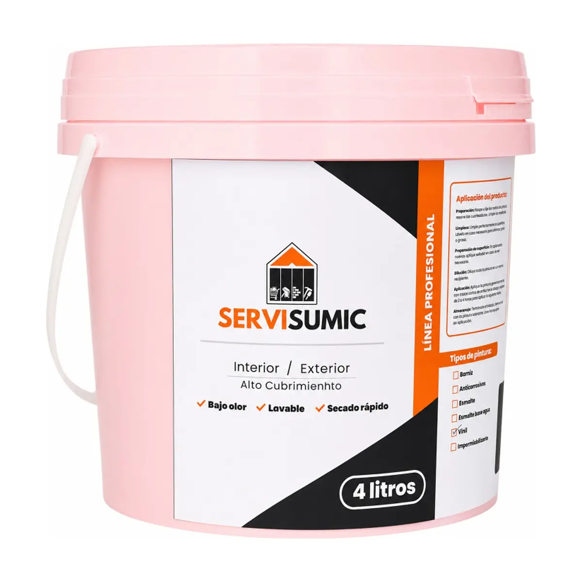 Pintura de vinil color rosado SERVISUMIC (4 L)