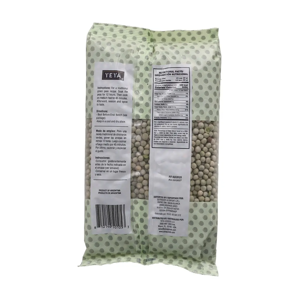 Chícharos verdes YEYA (1 kg / 2.2 lb) - Thumbnail 2