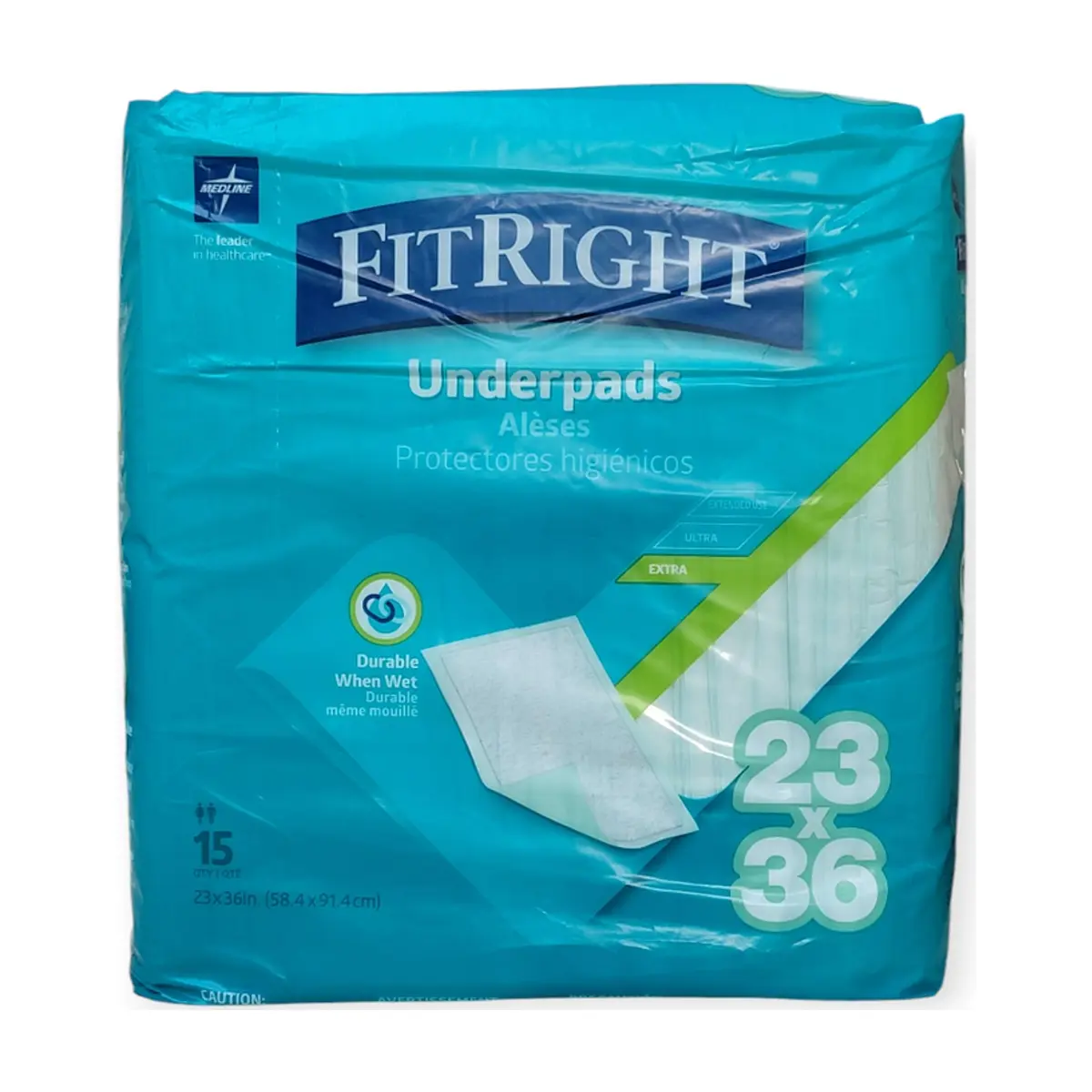 Pañales de cama de absorción moderada 23" x 36" Fit Right (15 u) - Thumbnail 5