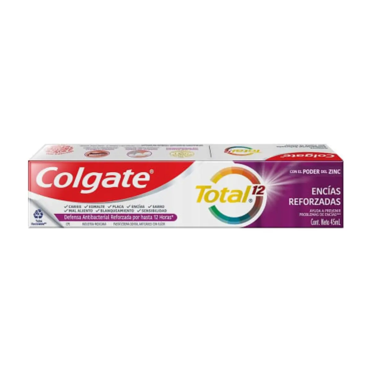 Pasta dental encías reforzadas Colgate total 12 (45 ml)