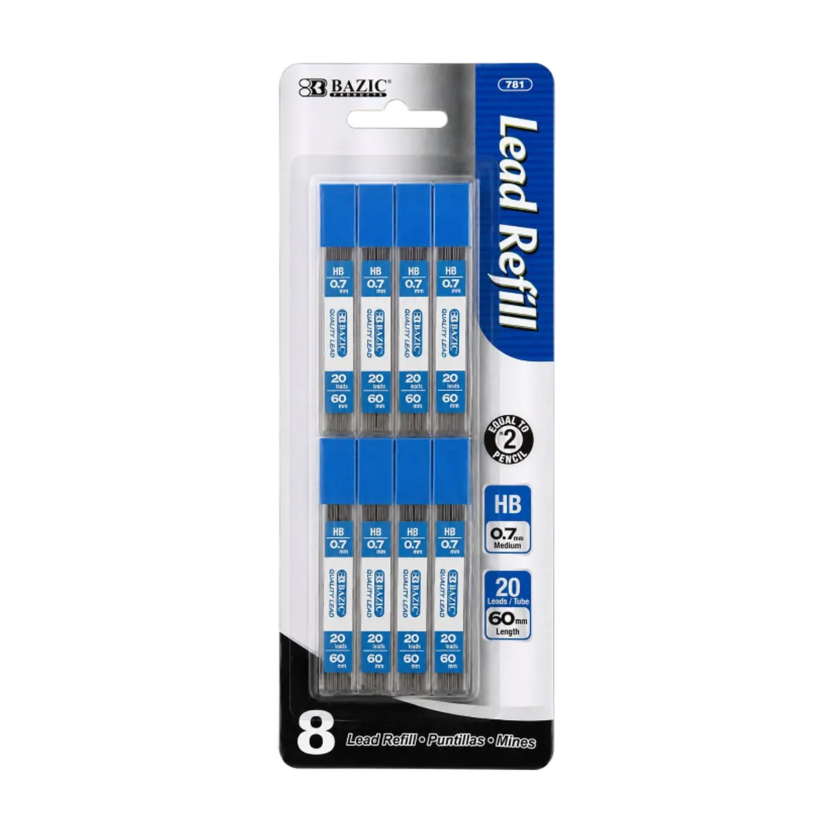 Juego de minas HB 0.7 mm Lead Refill Bazic (8 U)