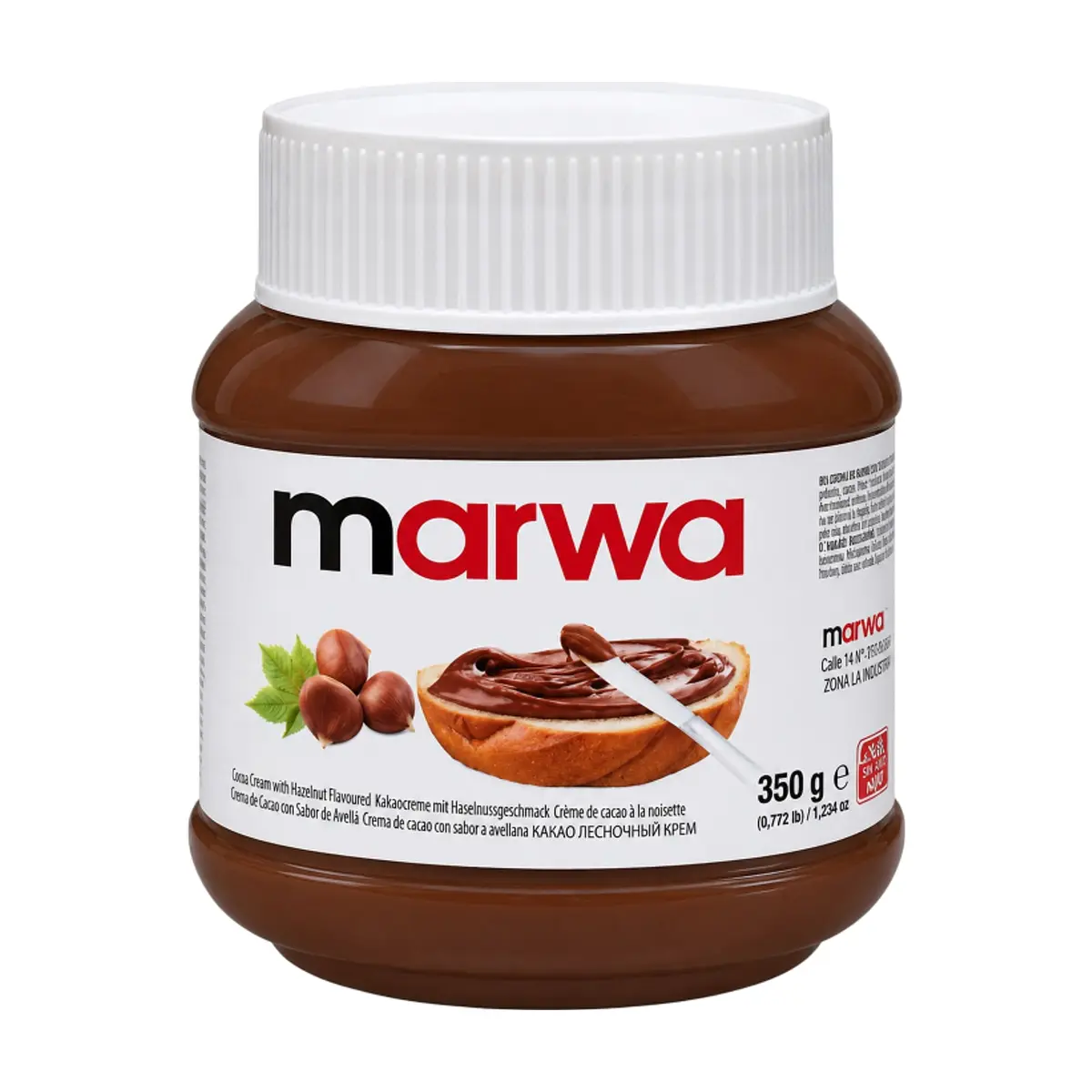 Crema de cacao con sabor a avellana Marwa (350 g / 12.35 oz) - Imagen 1