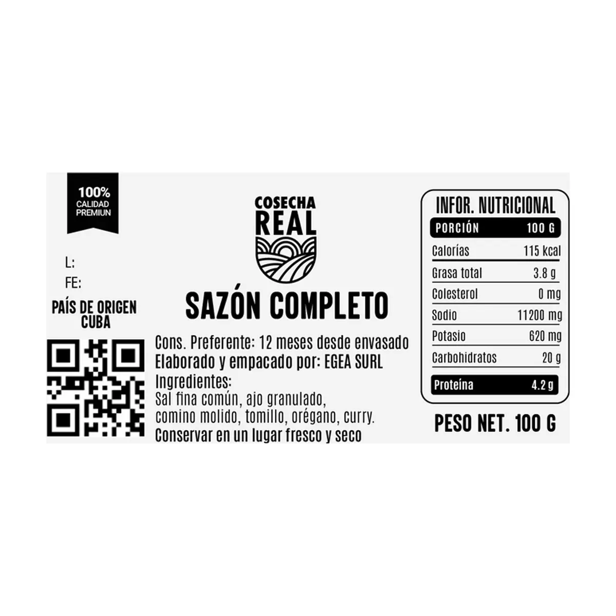Sazón completo Cosecha Real (100 g / 3.52 oz) - Thumbnail 3